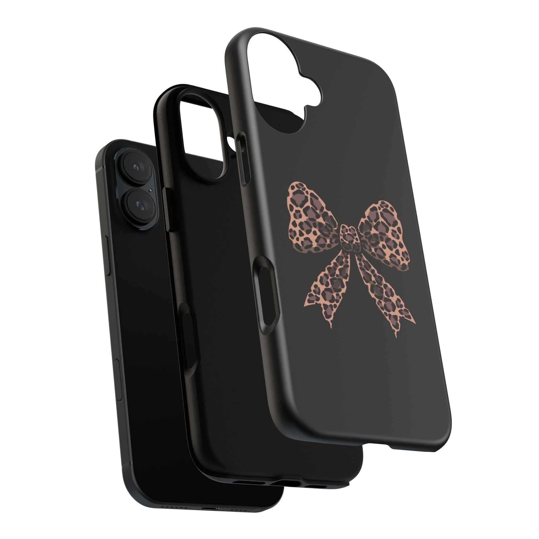 Leopard Print Bow Tough Phone Case — Cute Chic Protective Cover