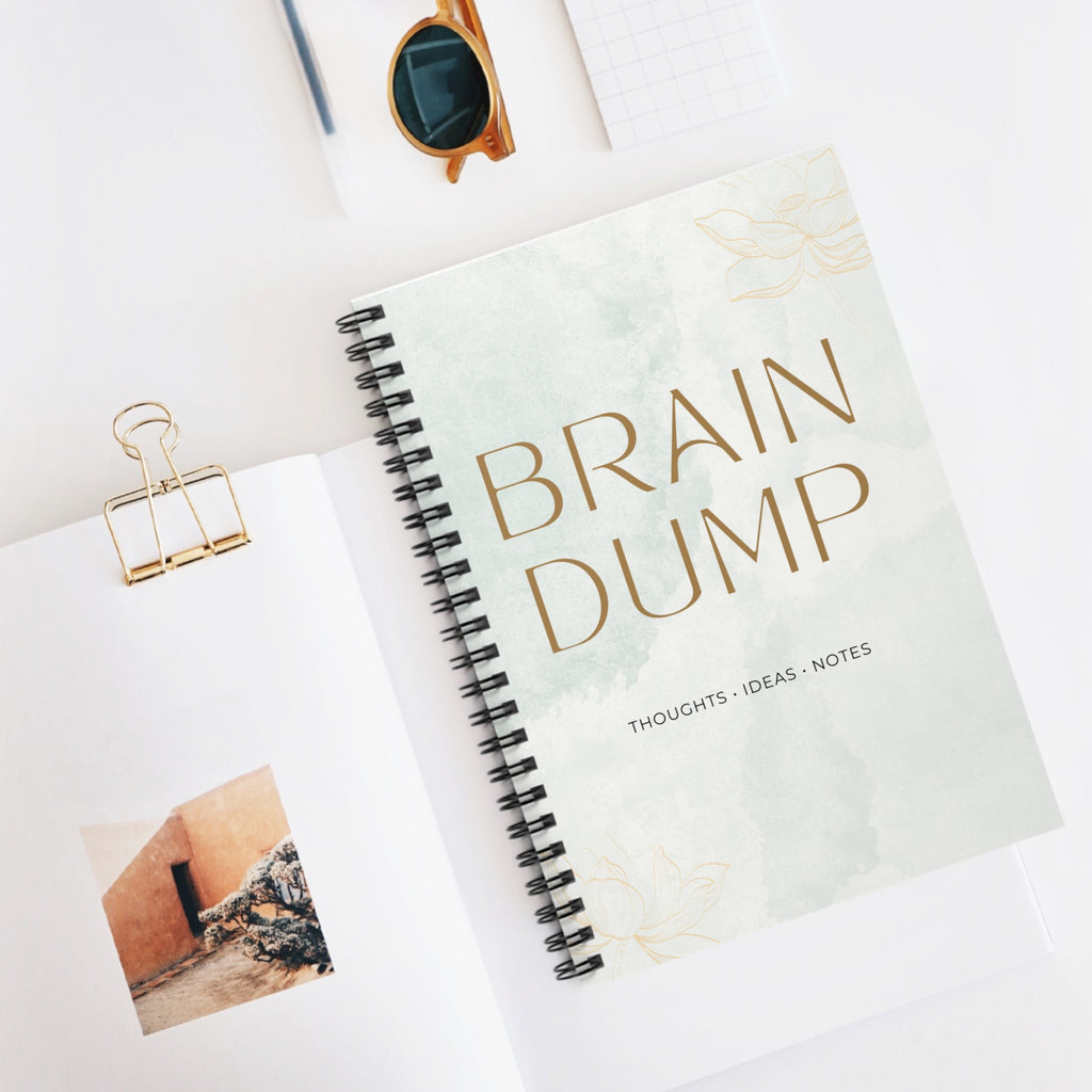 Brain Dump Spiral Notebook — Ruled Journal for Notes, Ideas & To-Do Lists