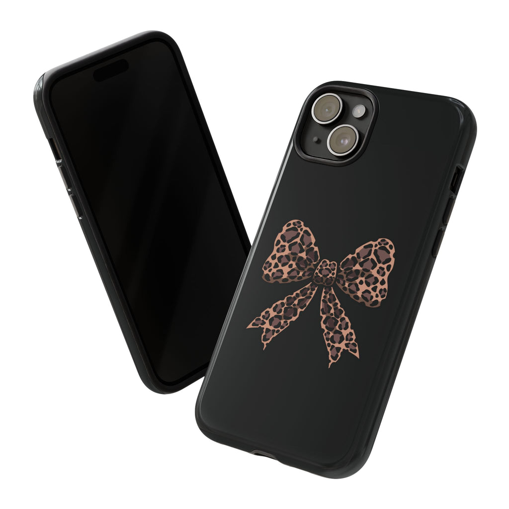 Leopard Print Bow Tough Phone Case — Cute Chic Protective Cover