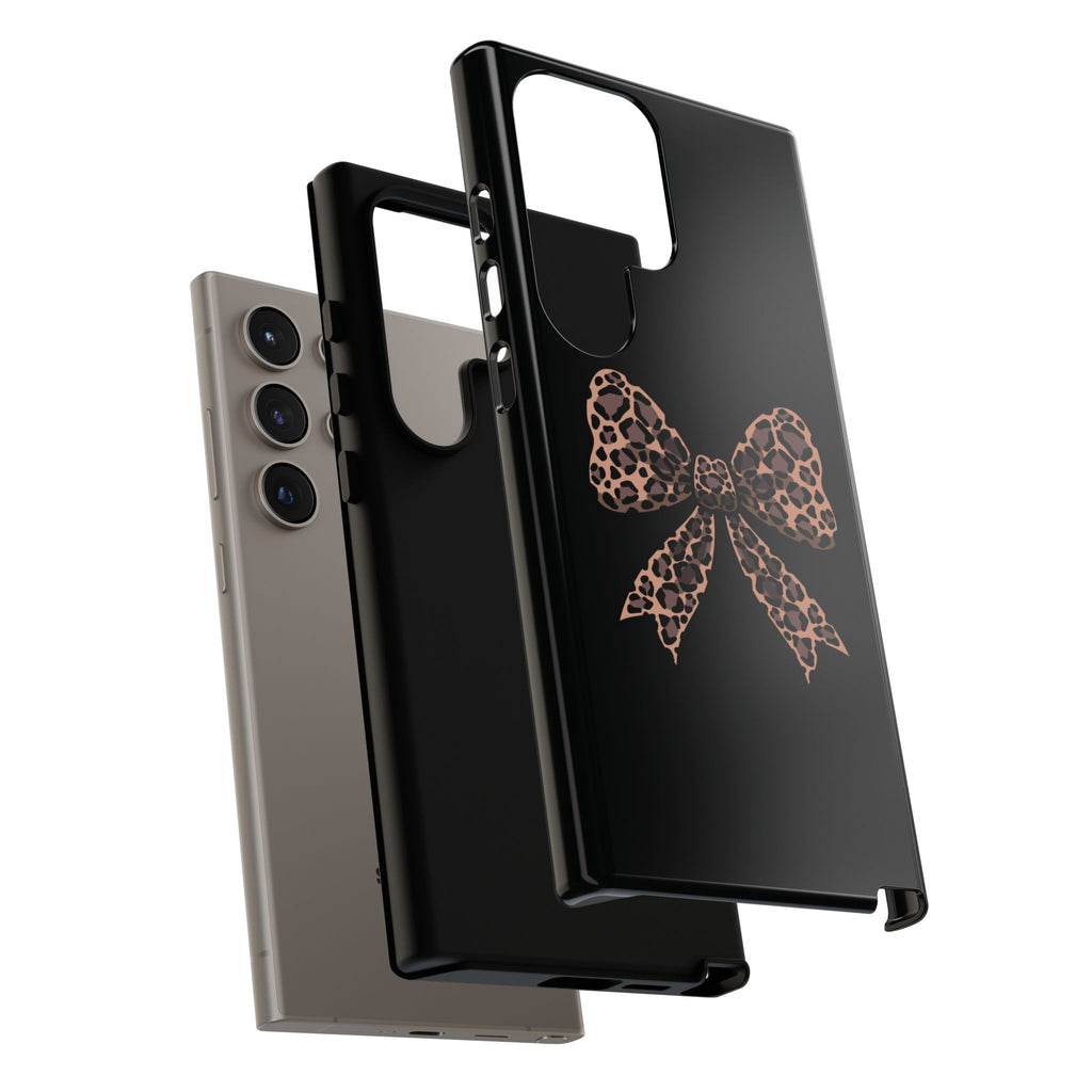 Leopard Print Bow Tough Phone Case — Cute Chic Protective Cover