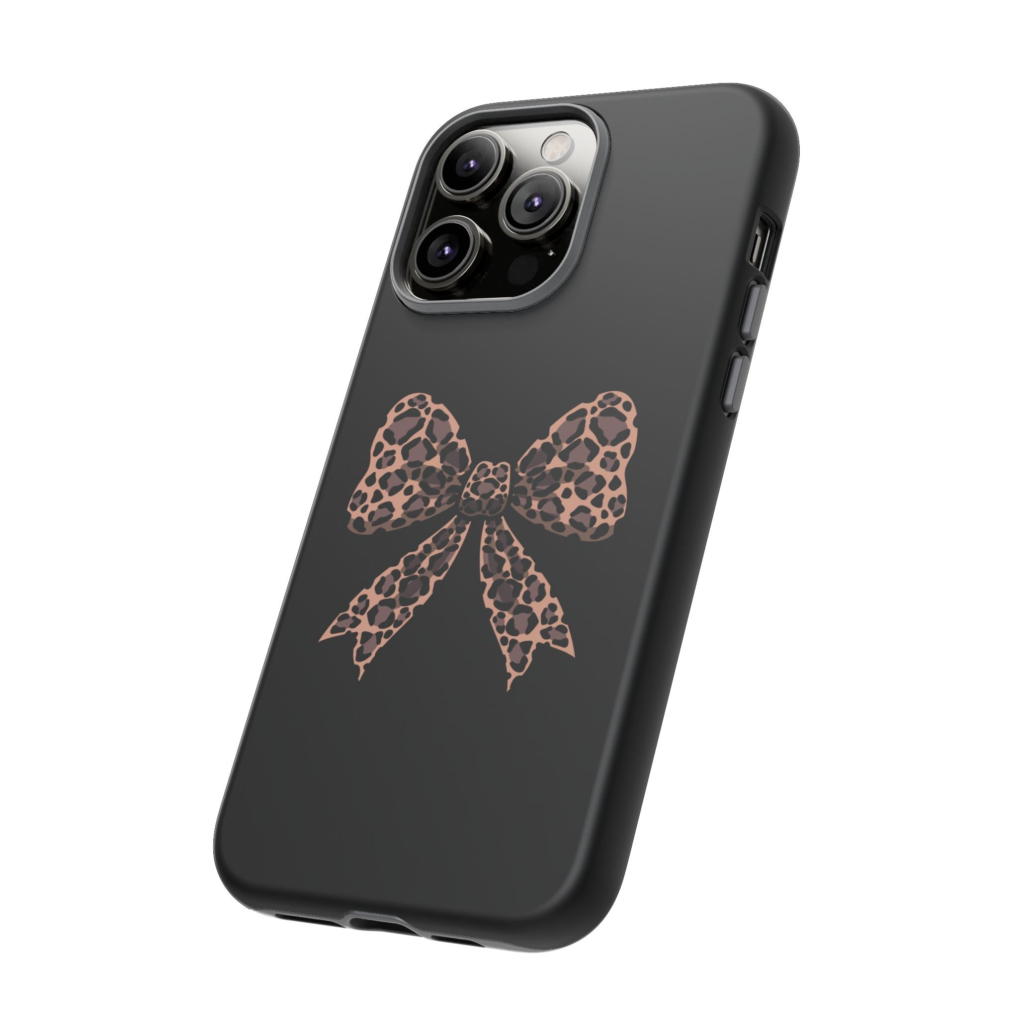 Leopard Print Bow Tough Phone Case — Cute Chic Protective Cover