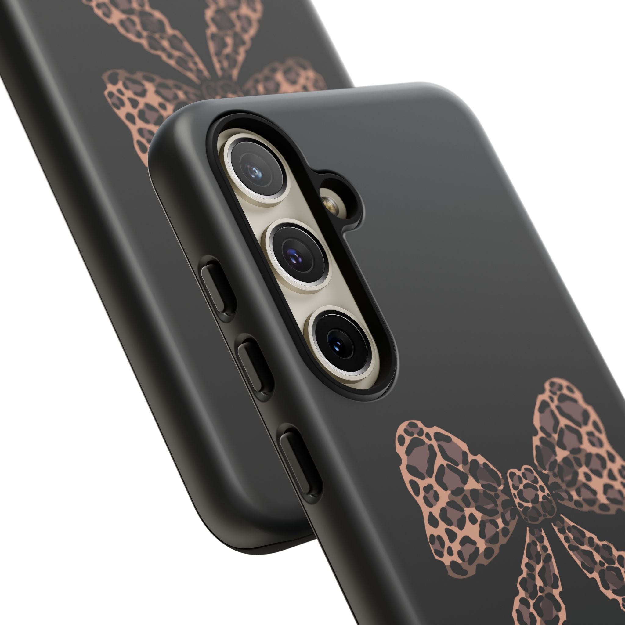 Leopard Print Bow Tough Phone Case — Cute Chic Protective Cover
