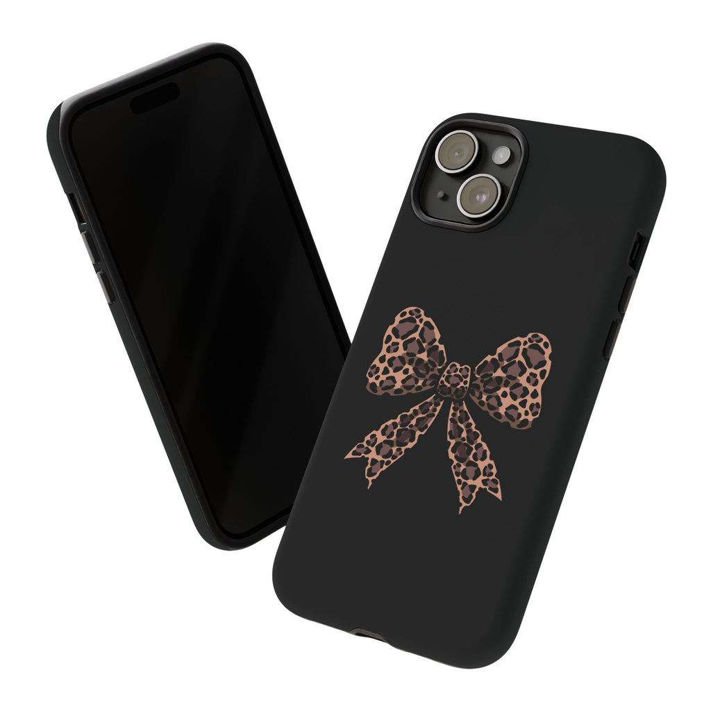 Leopard Print Bow Tough Phone Case — Cute Chic Protective Cover