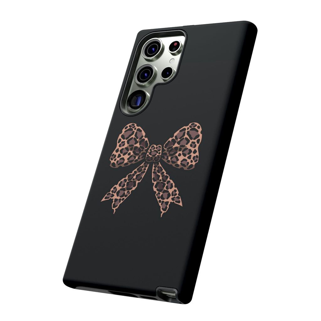 Leopard Print Bow Tough Phone Case — Cute Chic Protective Cover