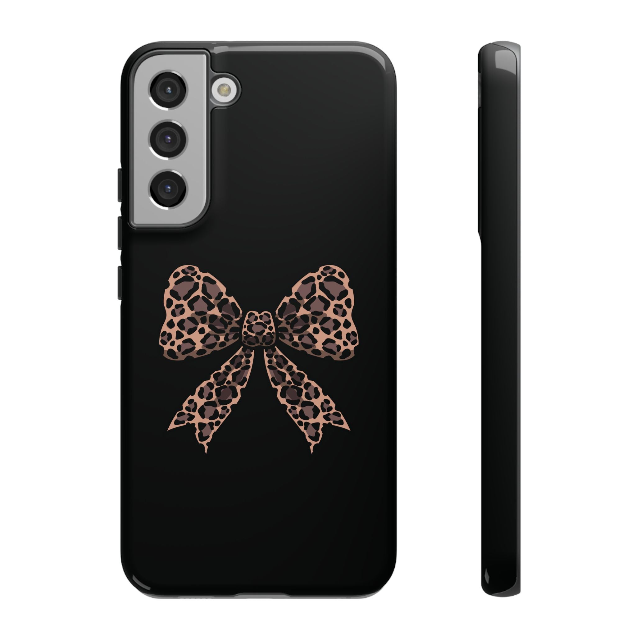 Leopard Print Bow Tough Phone Case — Cute Chic Protective Cover