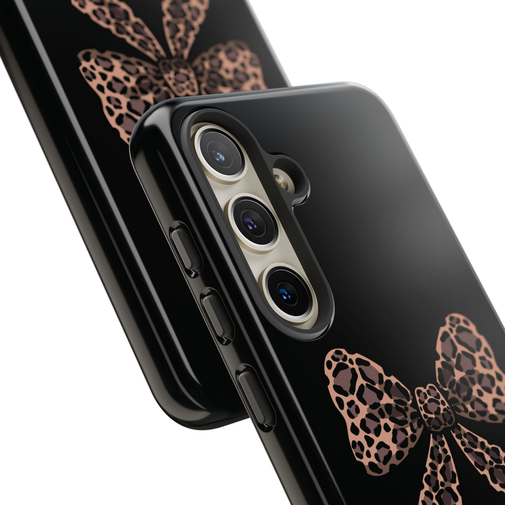 Leopard Print Bow Tough Phone Case — Cute Chic Protective Cover