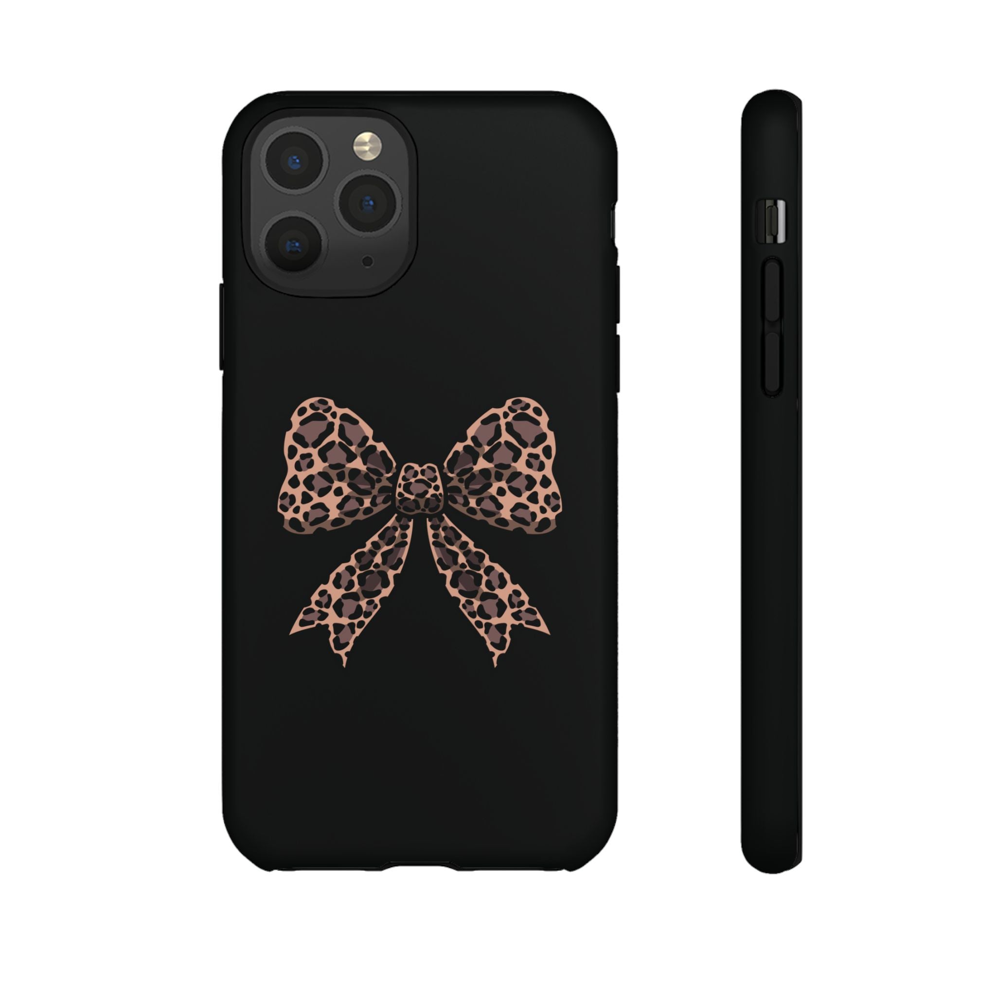 Leopard Print Bow Tough Phone Case — Cute Chic Protective Cover