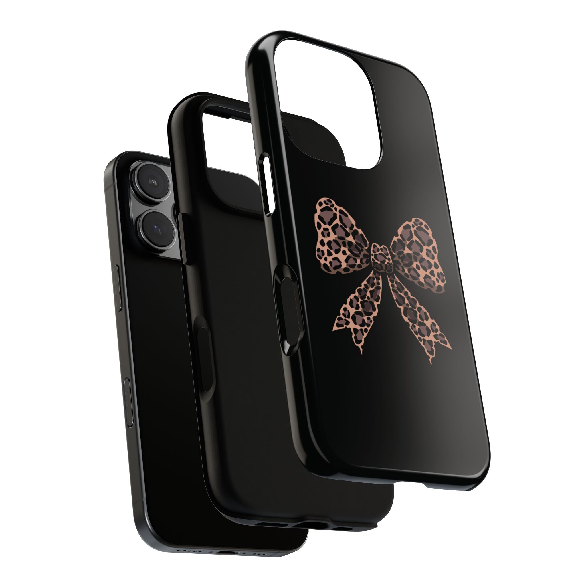Leopard Print Bow Tough Phone Case — Cute Chic Protective Cover