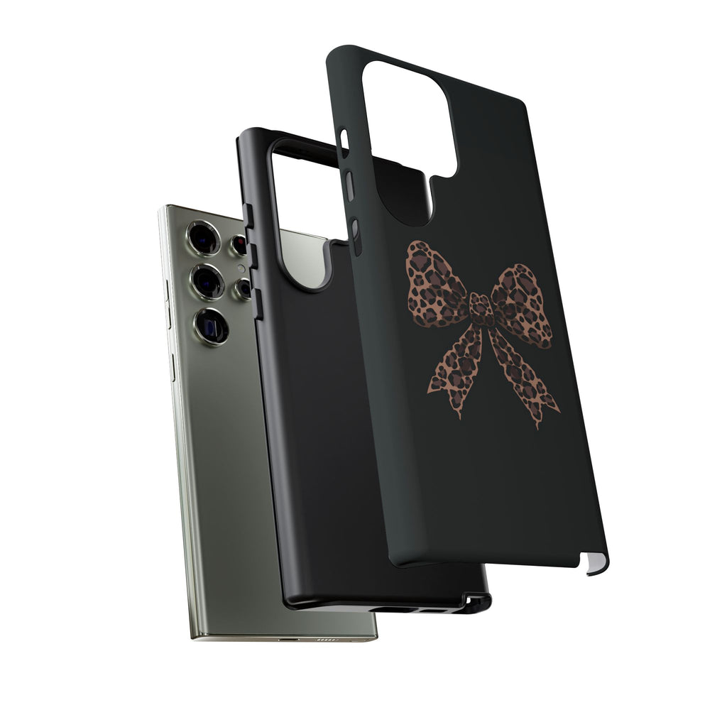 Leopard Print Bow Tough Phone Case — Cute Chic Protective Cover