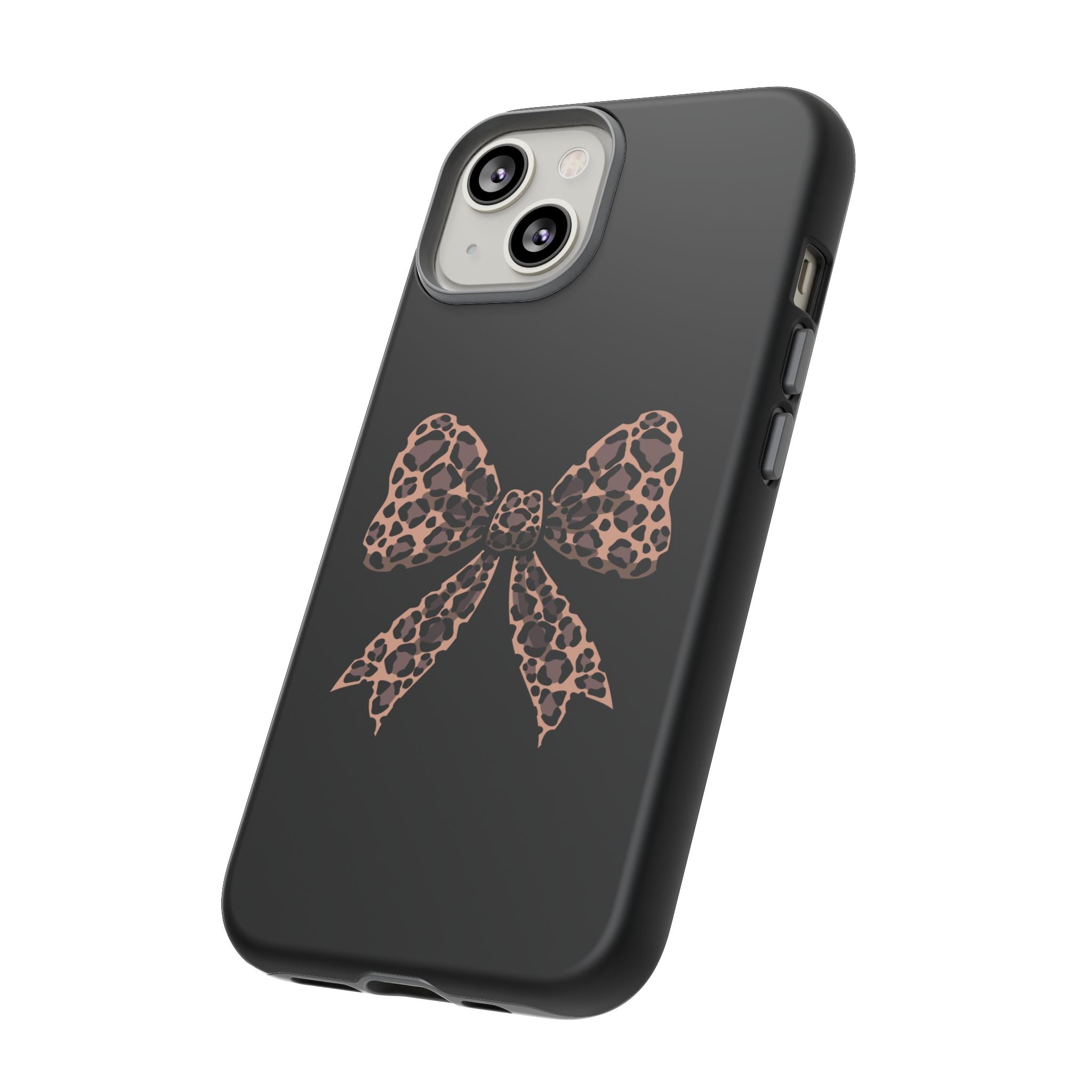 Leopard Print Bow Tough Phone Case — Cute Chic Protective Cover