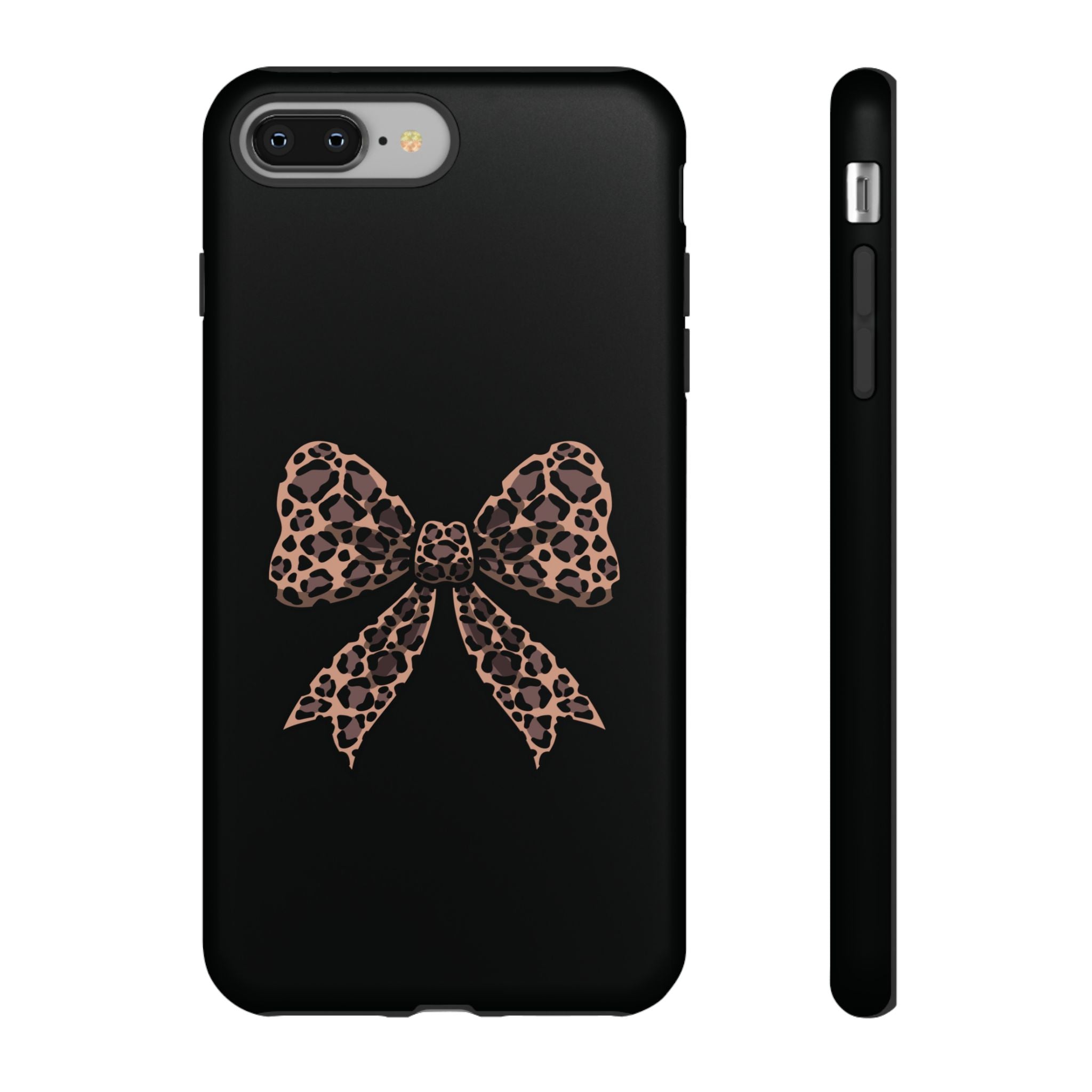 Leopard Print Bow Tough Phone Case — Cute Chic Protective Cover