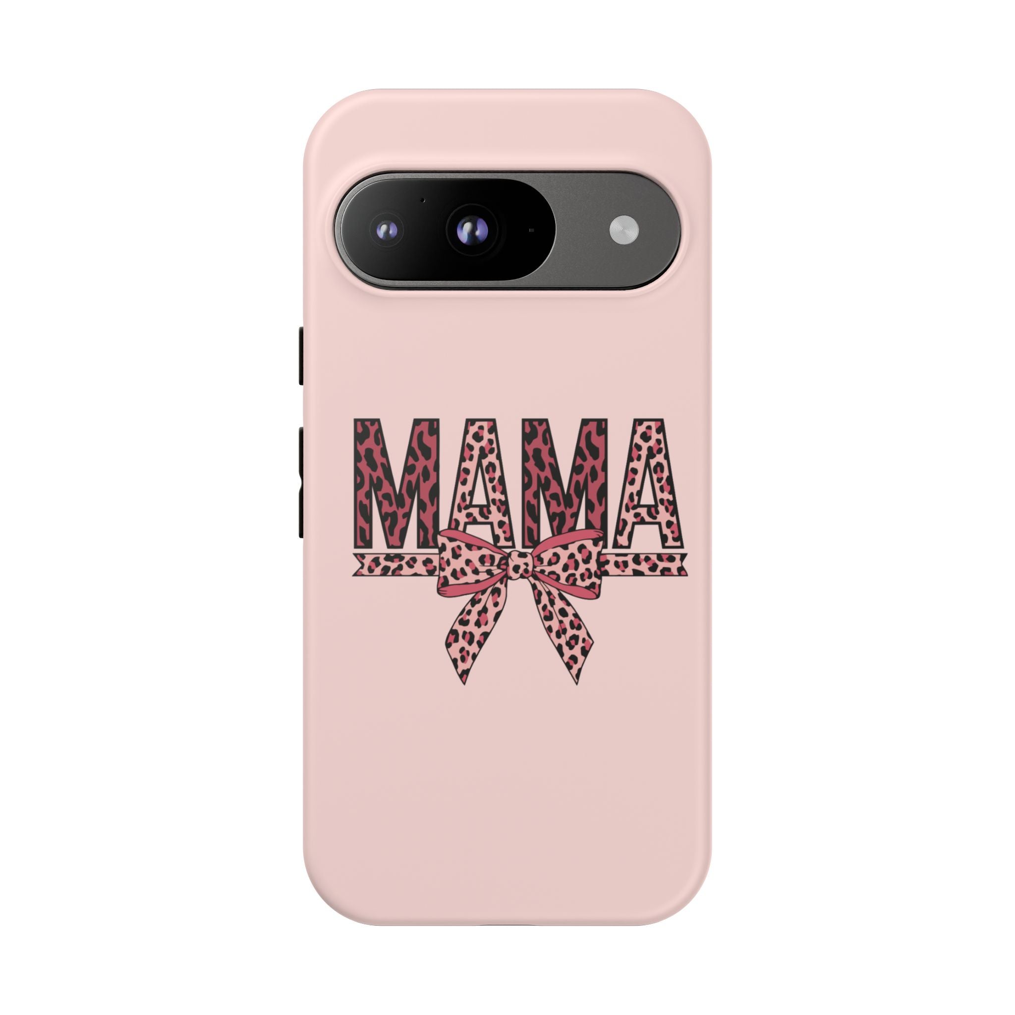 Mama Leopard Bow Phone Case — Pink Tough Protective iPhone Cover