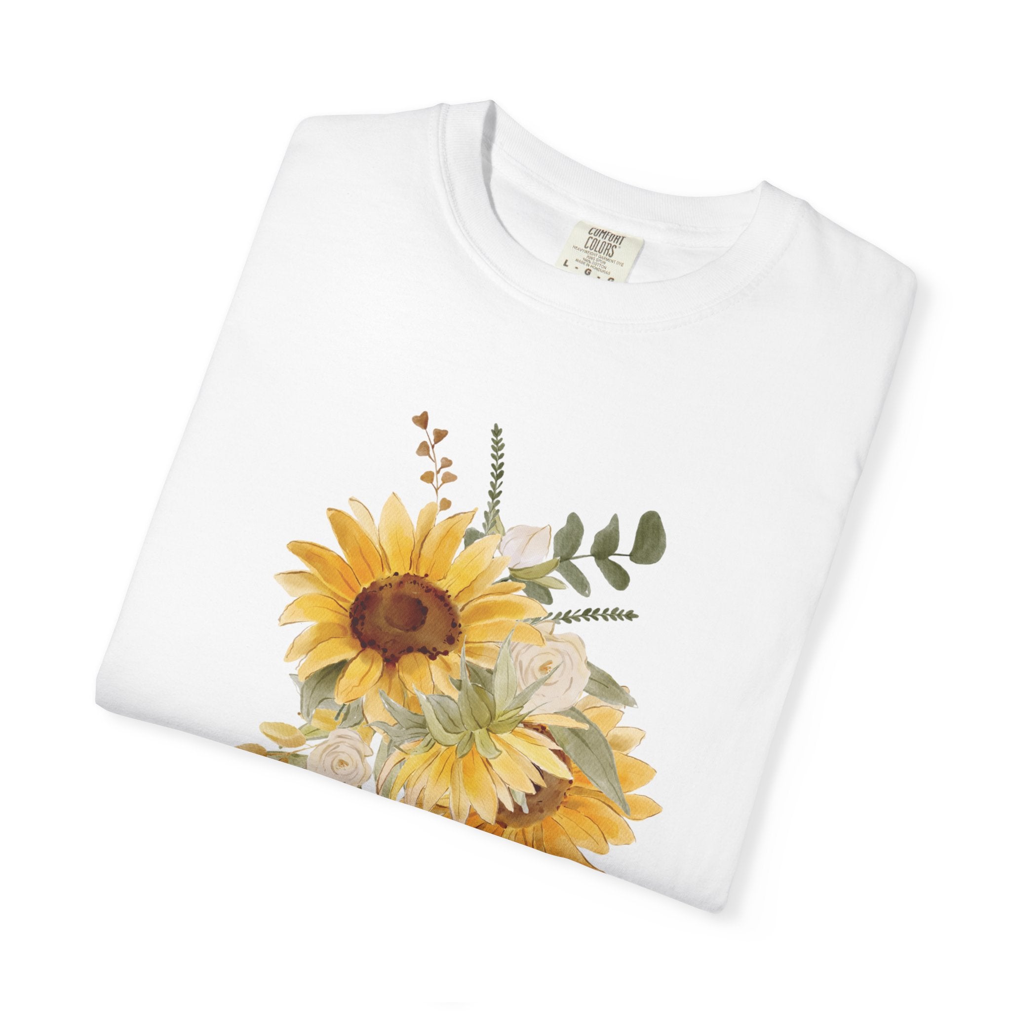 Sunflower Bouquet T-shirt | Watercolor Floral Tee, Yellow Sunflowers