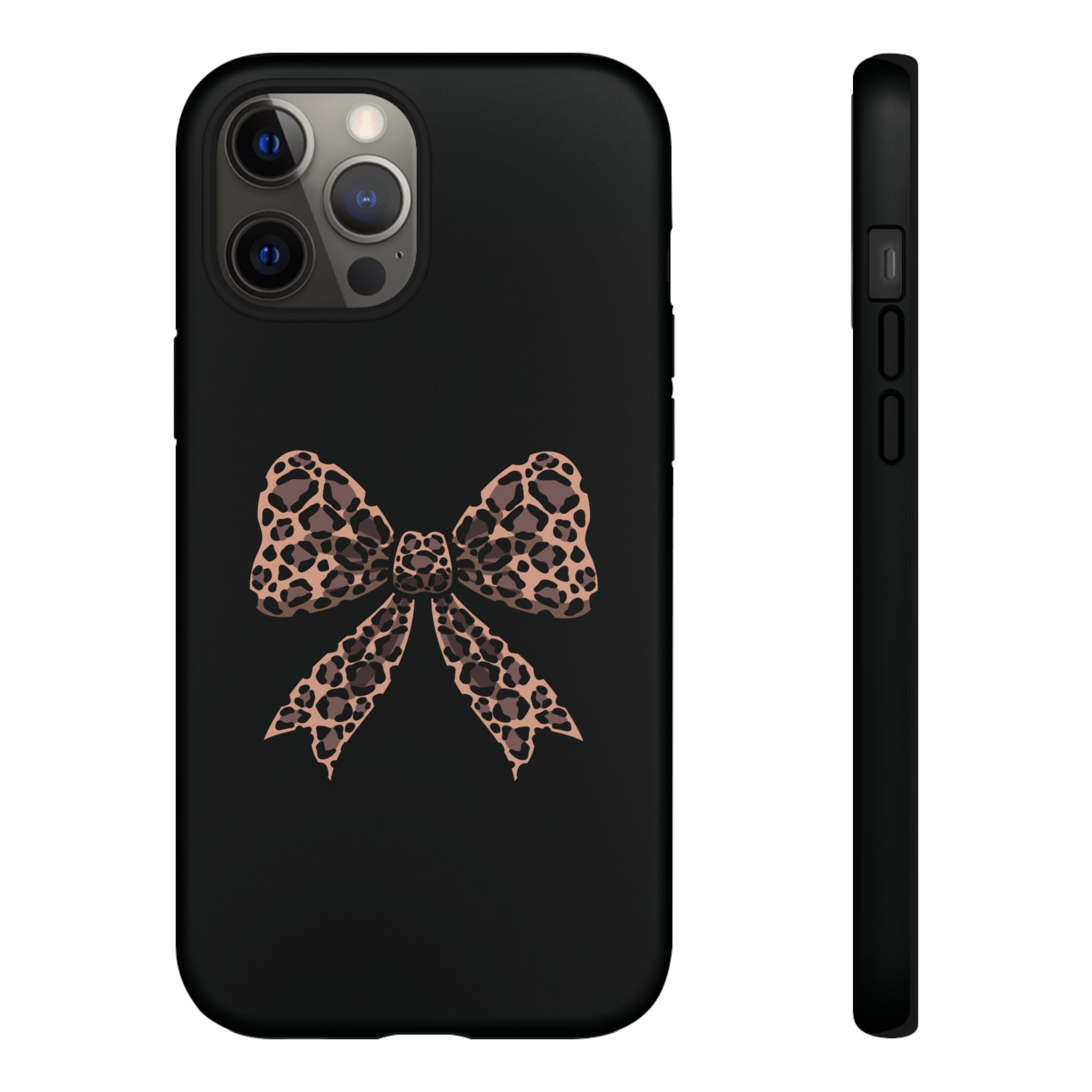Leopard Print Bow Tough Phone Case — Cute Chic Protective Cover