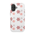 Floral Daisy Tough Phone Case — Pink Retro Flower Pattern, Protective Shockproof Phone Cover