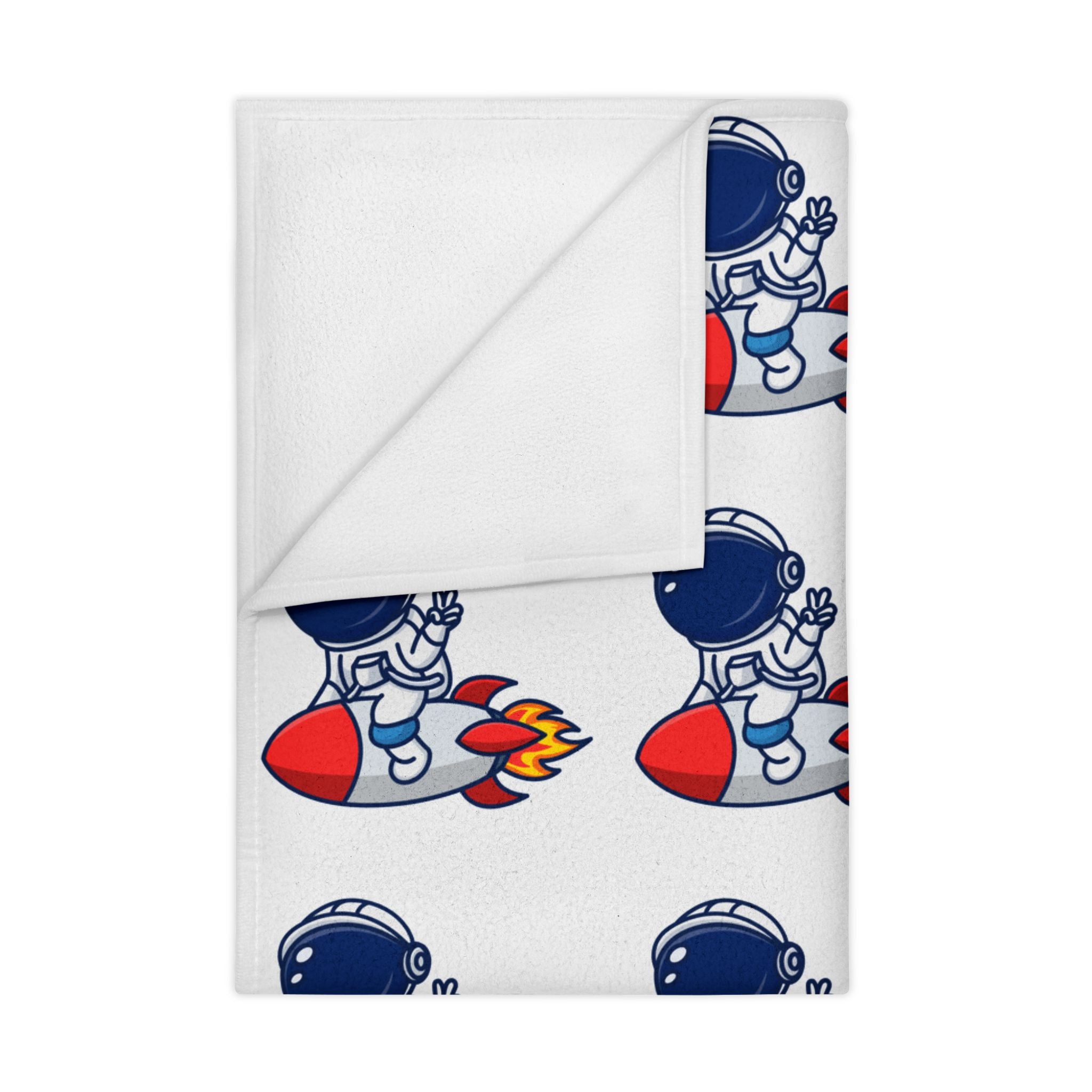 Toddler Blanket — Cute Astronaut Rocket Pattern Soft Baby Throw for Kids