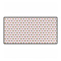Heart Pattern Desk Mat — Pink & Leopard Print Mouse Pad for Office & Gaming