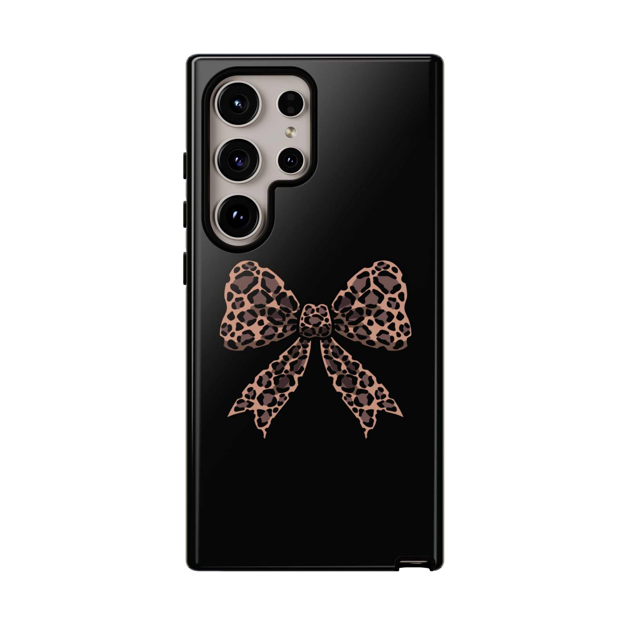Leopard Print Bow Tough Phone Case — Cute Chic Protective Cover