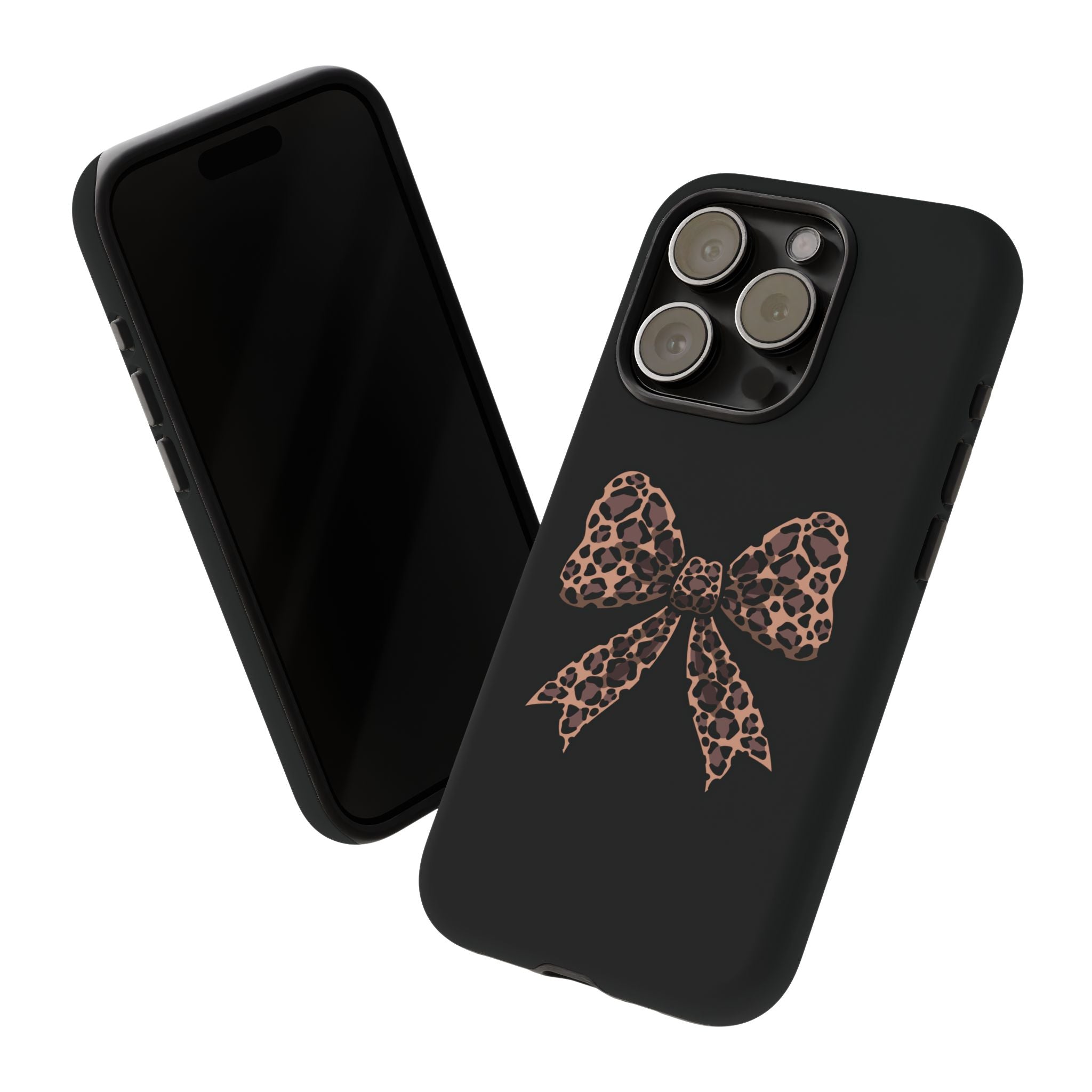 Leopard Print Bow Tough Phone Case — Cute Chic Protective Cover