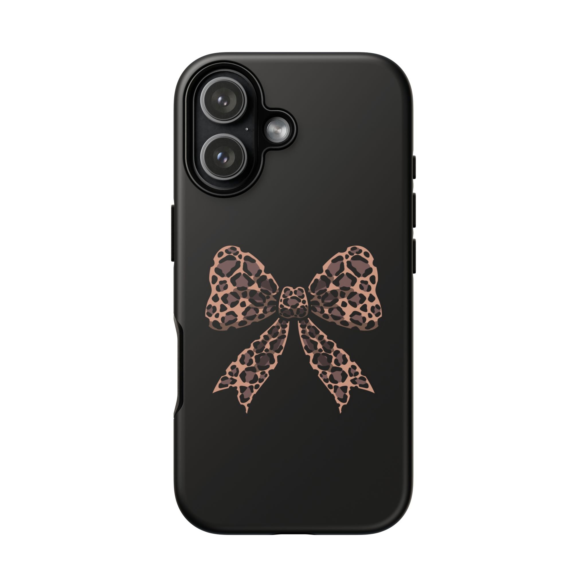 Leopard Print Bow Tough Phone Case — Cute Chic Protective Cover