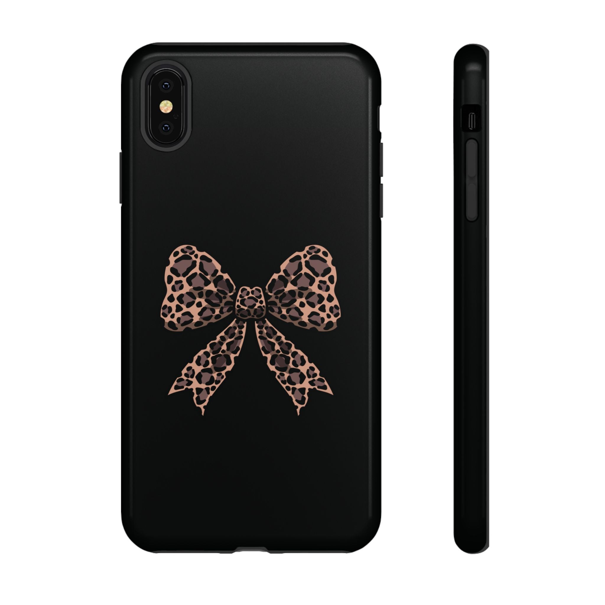Leopard Print Bow Tough Phone Case — Cute Chic Protective Cover