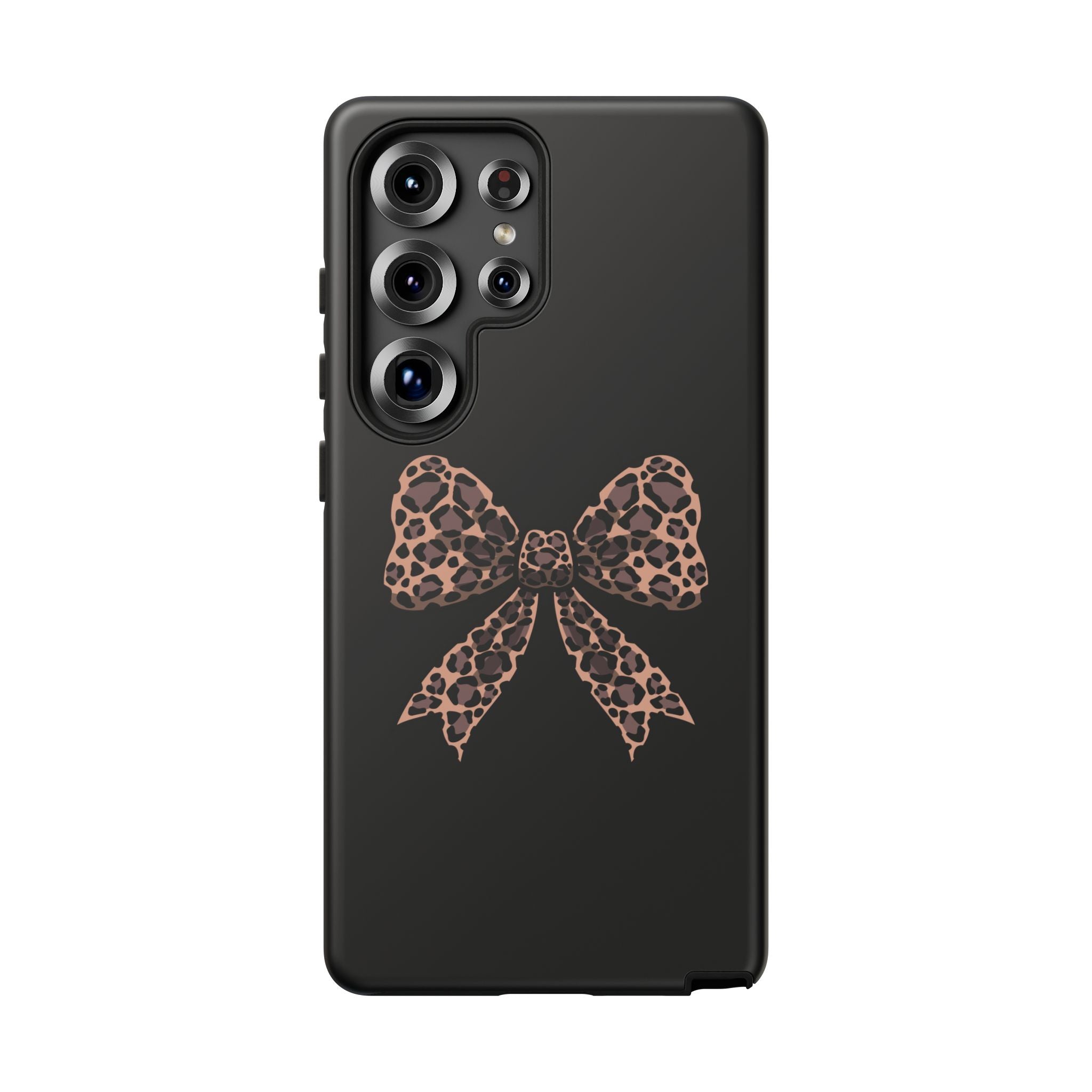 Leopard Print Bow Tough Phone Case — Cute Chic Protective Cover