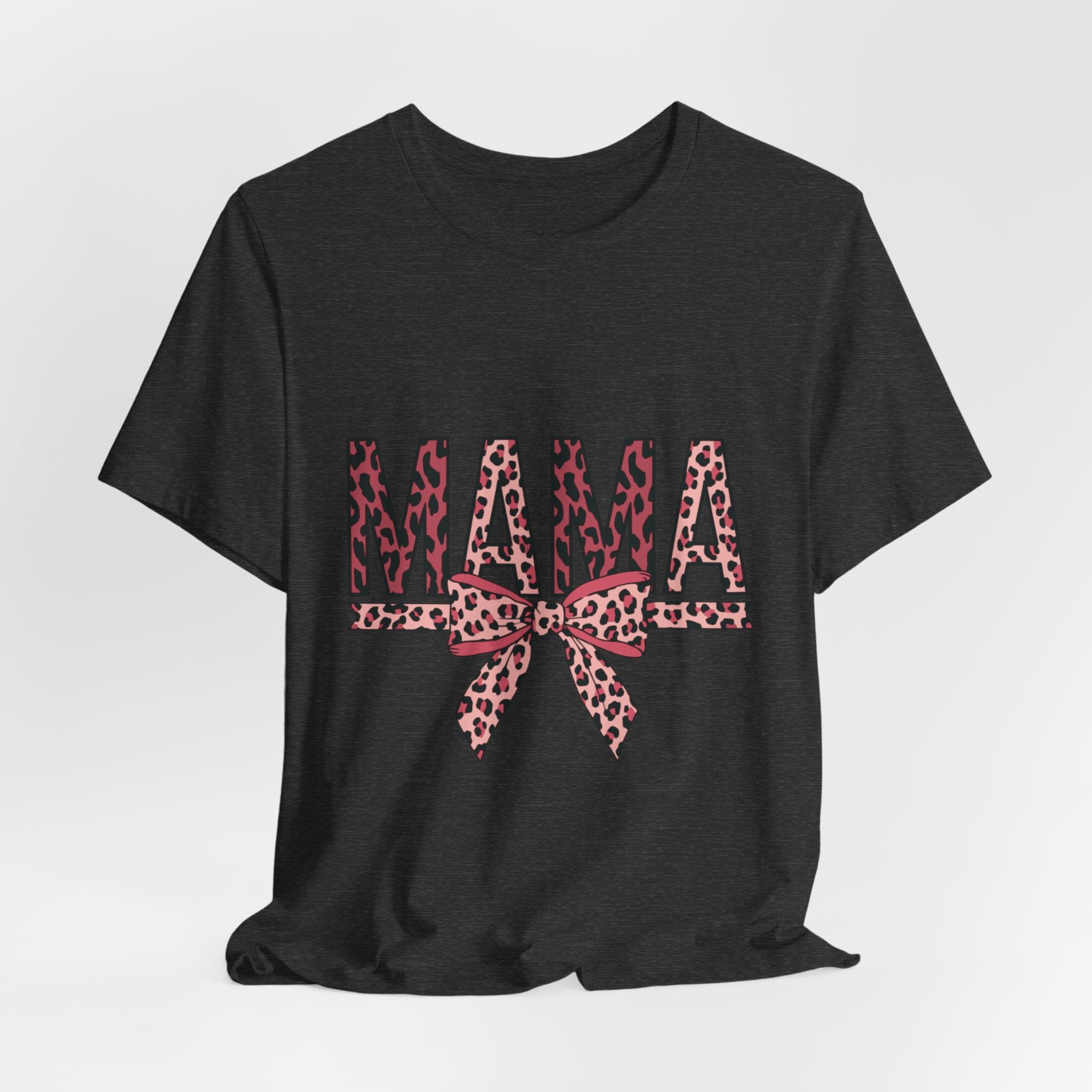 Mama Leopard Bow Tee — Floral Leopard Print "MAMA" Mother's Day T‑Shirt
