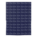 Personalized Navy Baby Swaddle Blanket — Custom Name Script Pattern