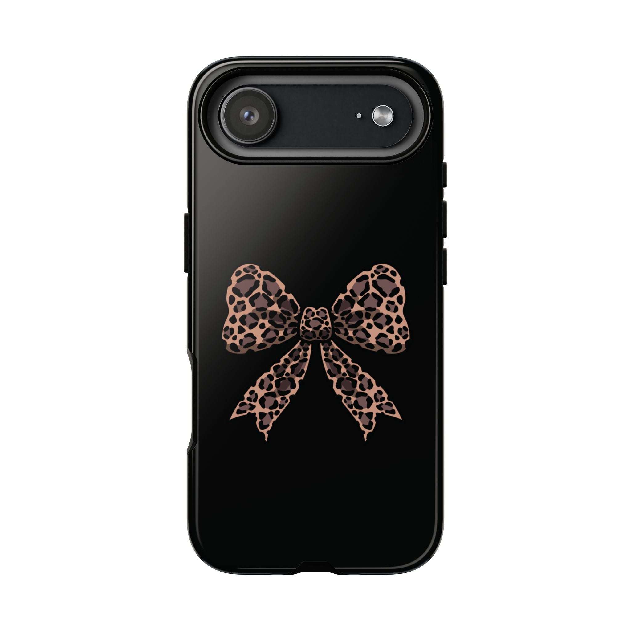 Leopard Print Bow Tough Phone Case — Cute Chic Protective Cover