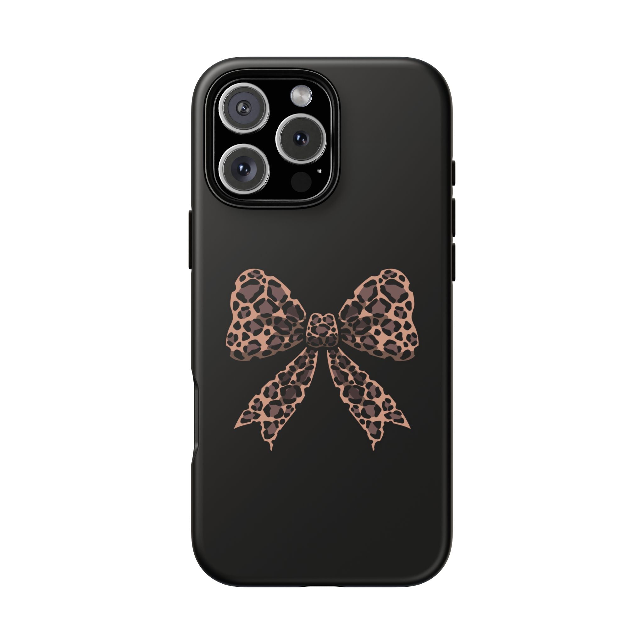 Leopard Print Bow Tough Phone Case — Cute Chic Protective Cover