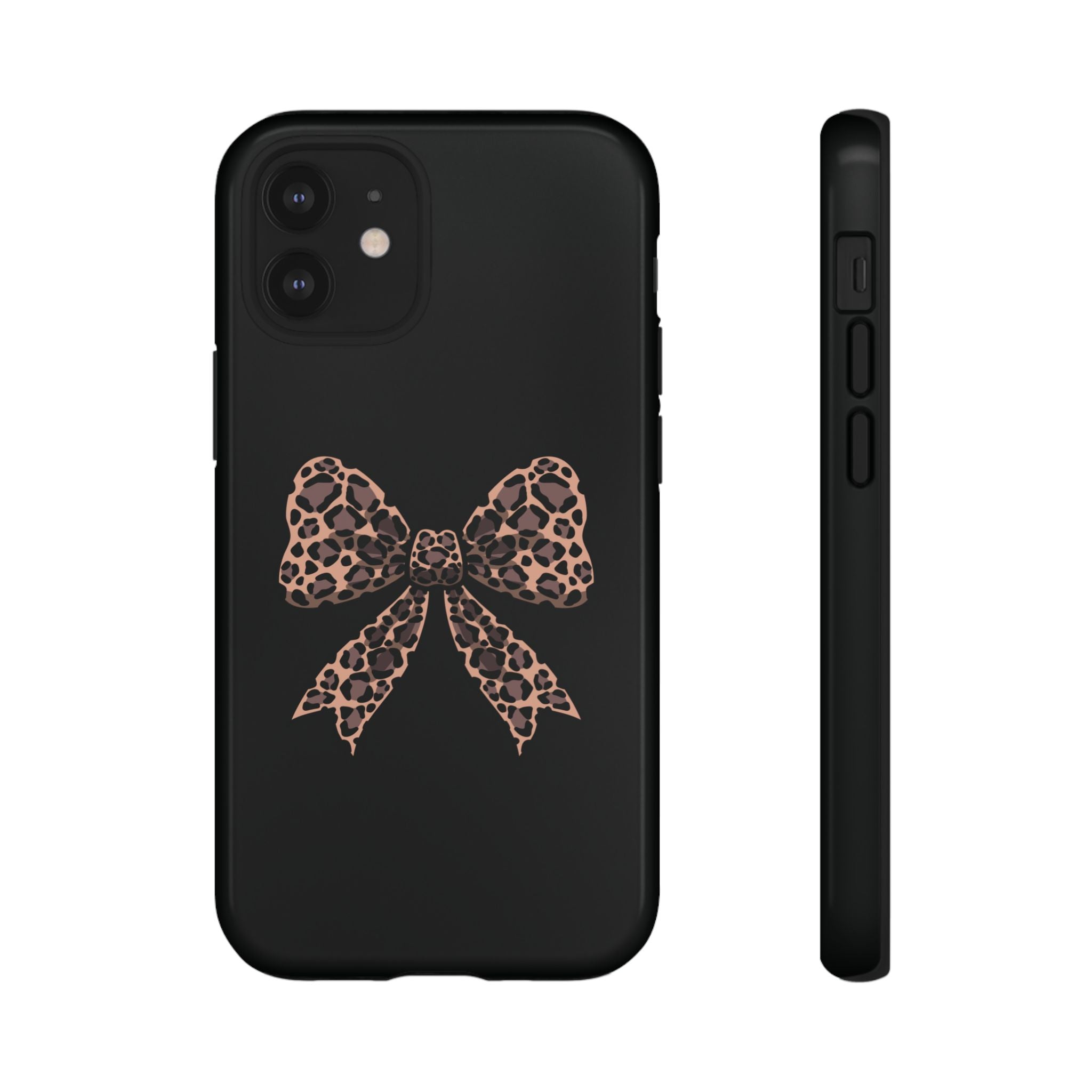 Leopard Print Bow Tough Phone Case — Cute Chic Protective Cover