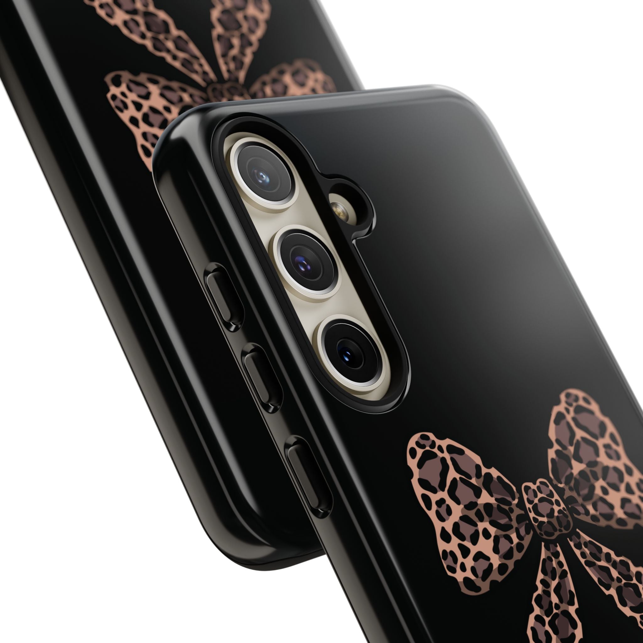 Leopard Print Bow Tough Phone Case — Cute Chic Protective Cover