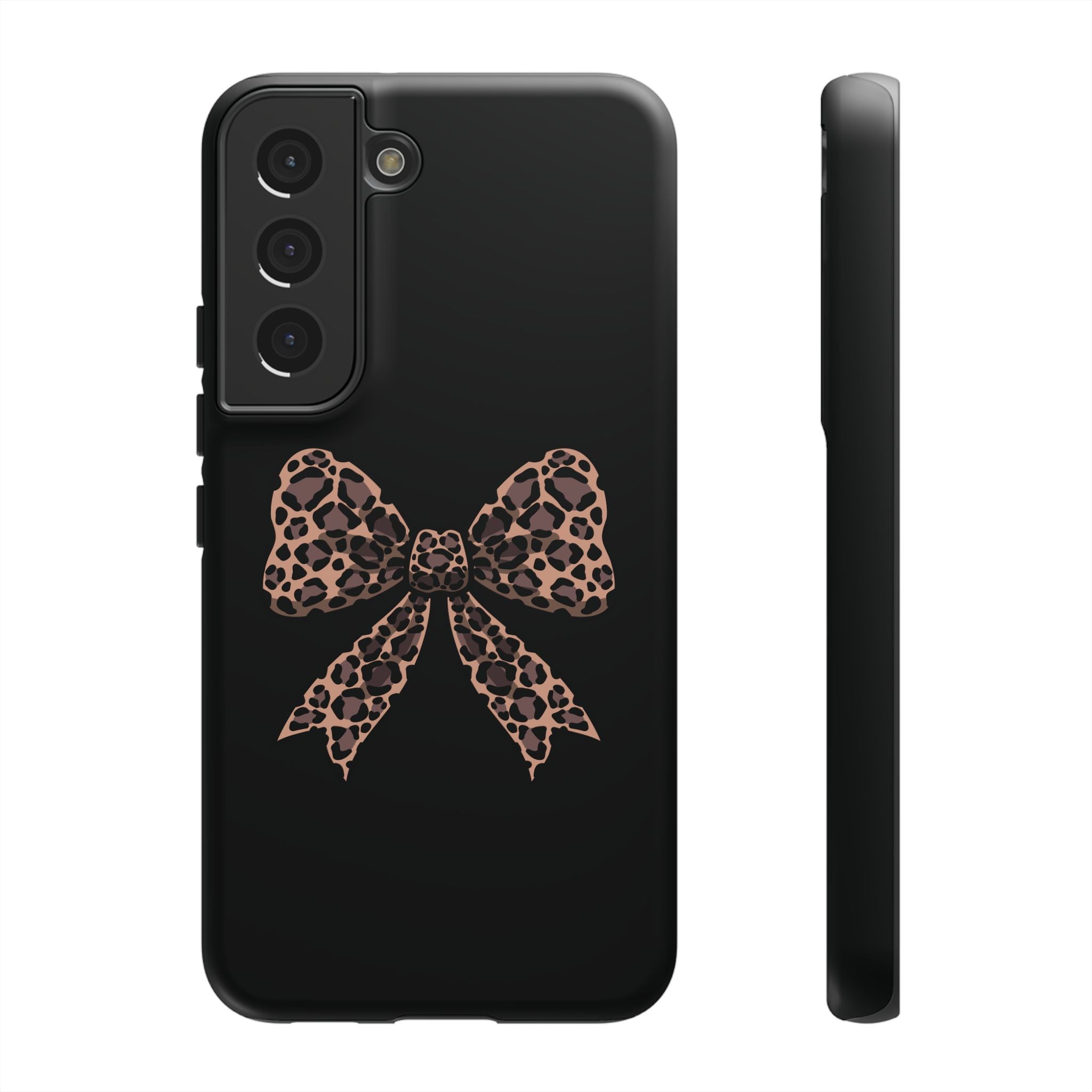 Leopard Print Bow Tough Phone Case — Cute Chic Protective Cover