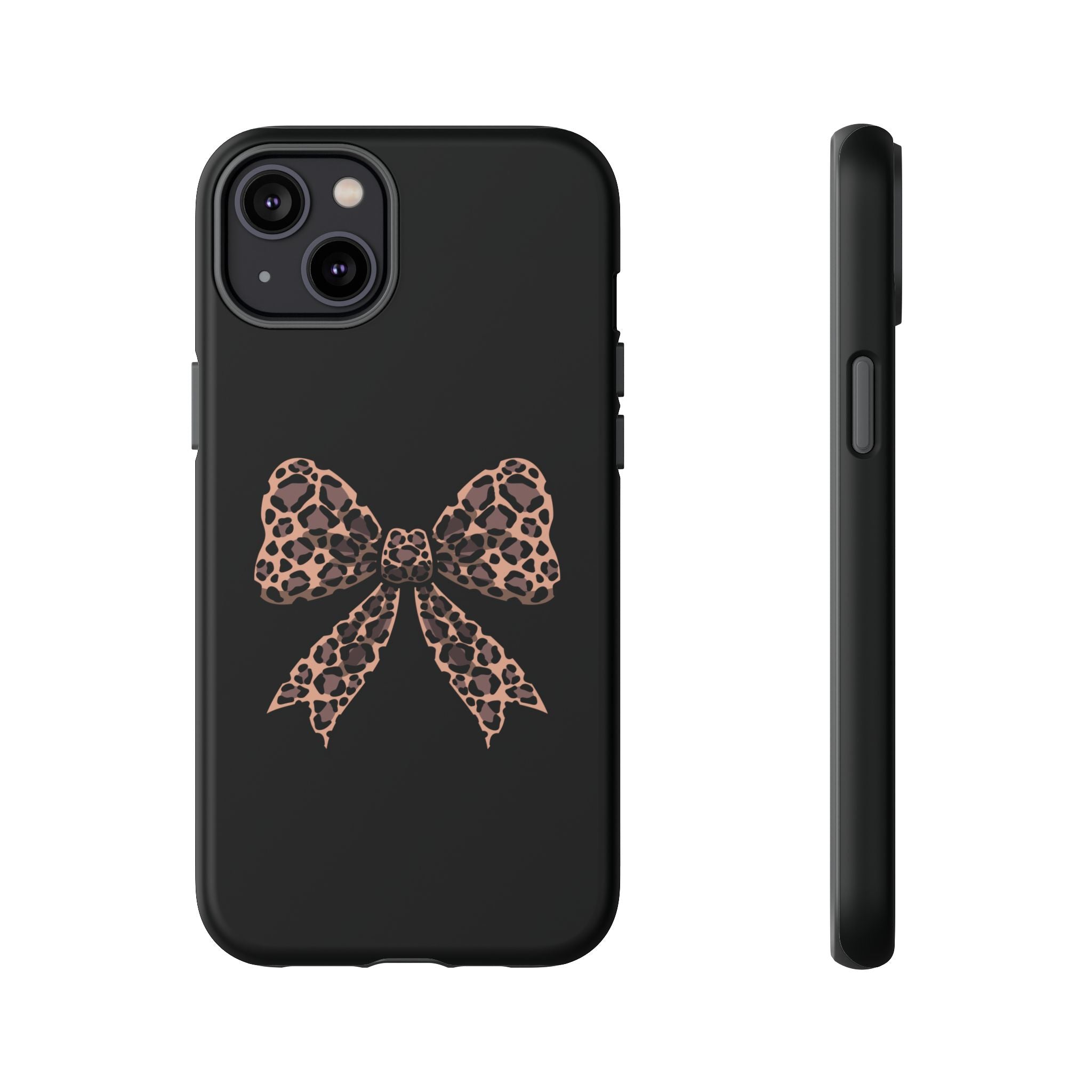 Leopard Print Bow Tough Phone Case — Cute Chic Protective Cover