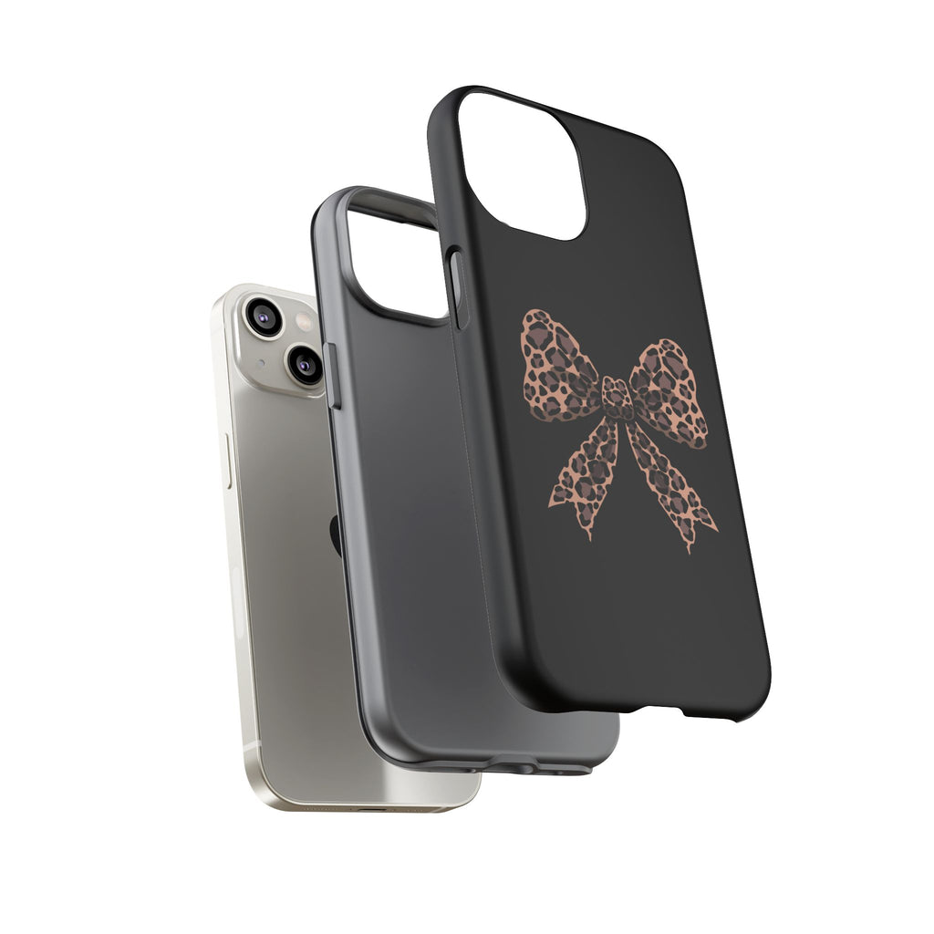 Leopard Print Bow Tough Phone Case — Cute Chic Protective Cover