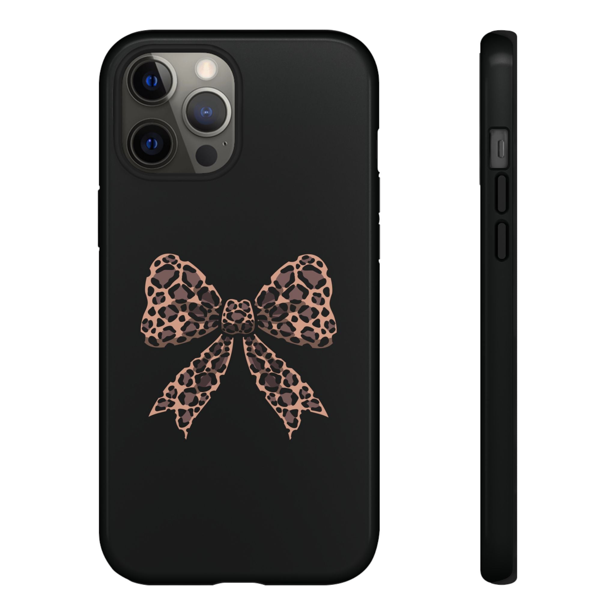 Leopard Print Bow Tough Phone Case — Cute Chic Protective Cover