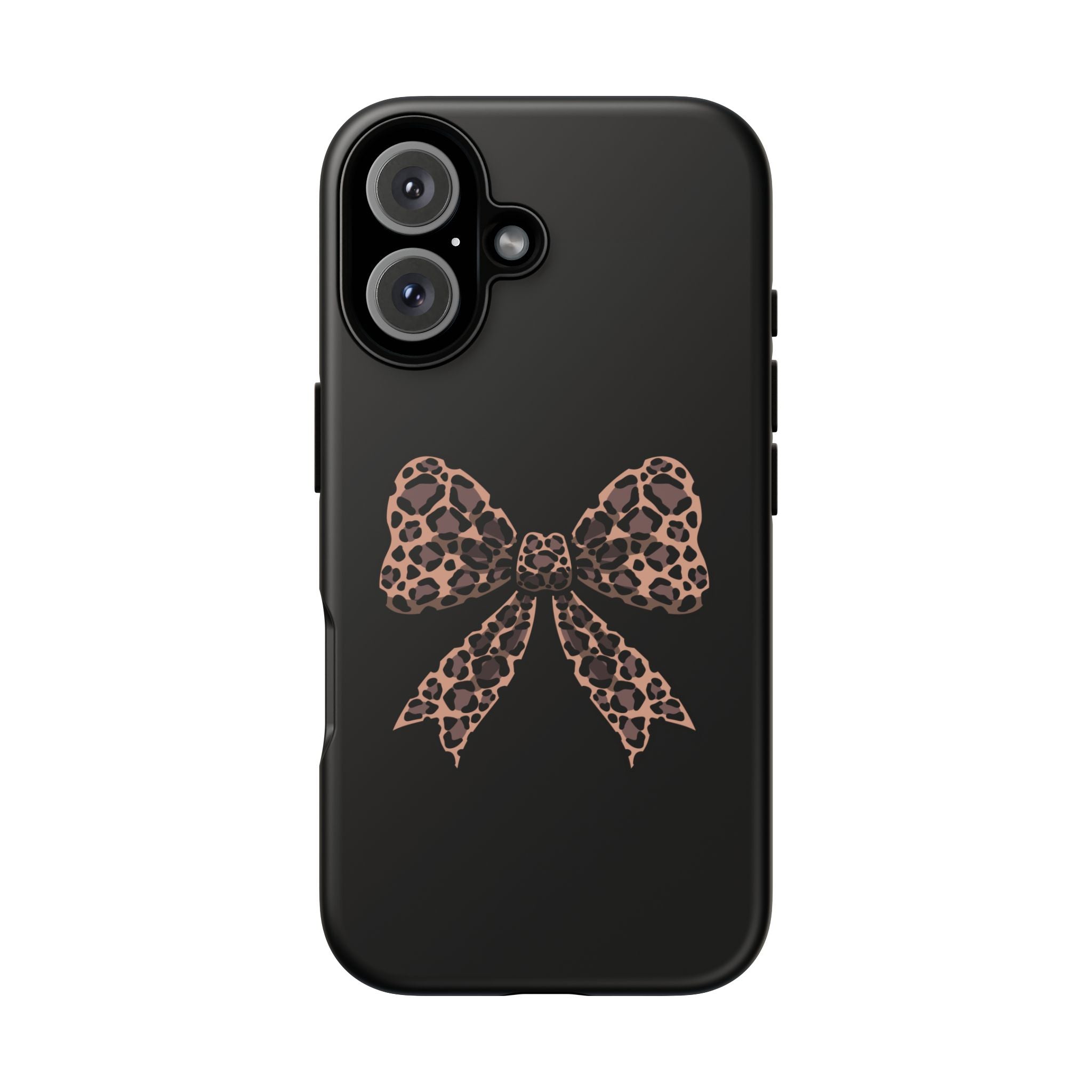 Leopard Print Bow Tough Phone Case — Cute Chic Protective Cover