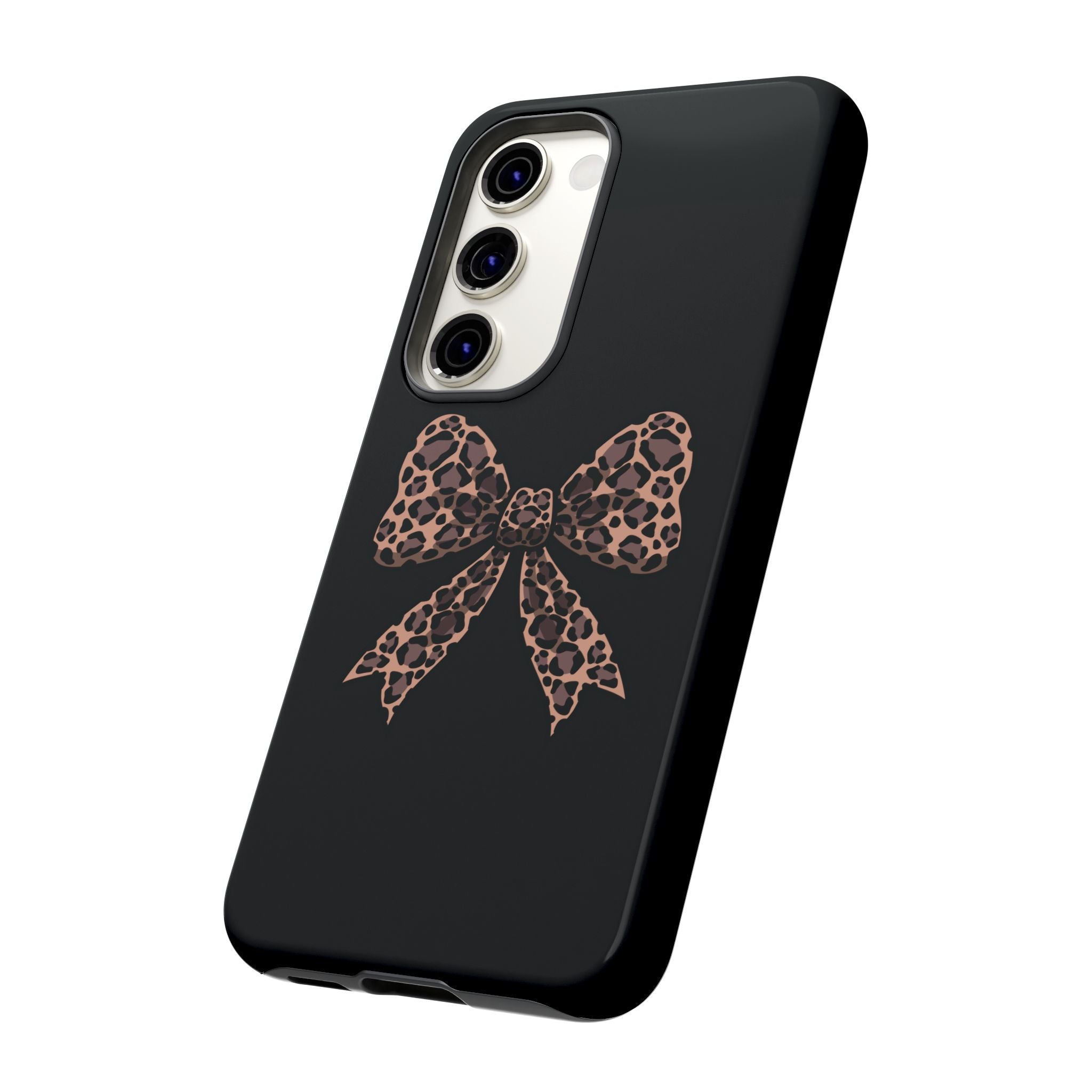 Leopard Print Bow Tough Phone Case — Cute Chic Protective Cover