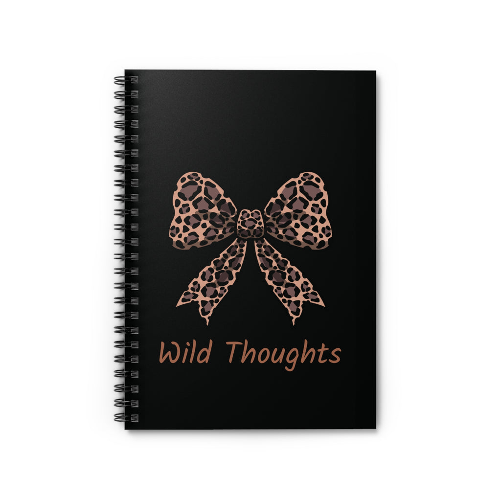 Leopard Bow "Wild Thoughts" Spiral Notebook — Ruled Journal for Sassy Notes & Gifts