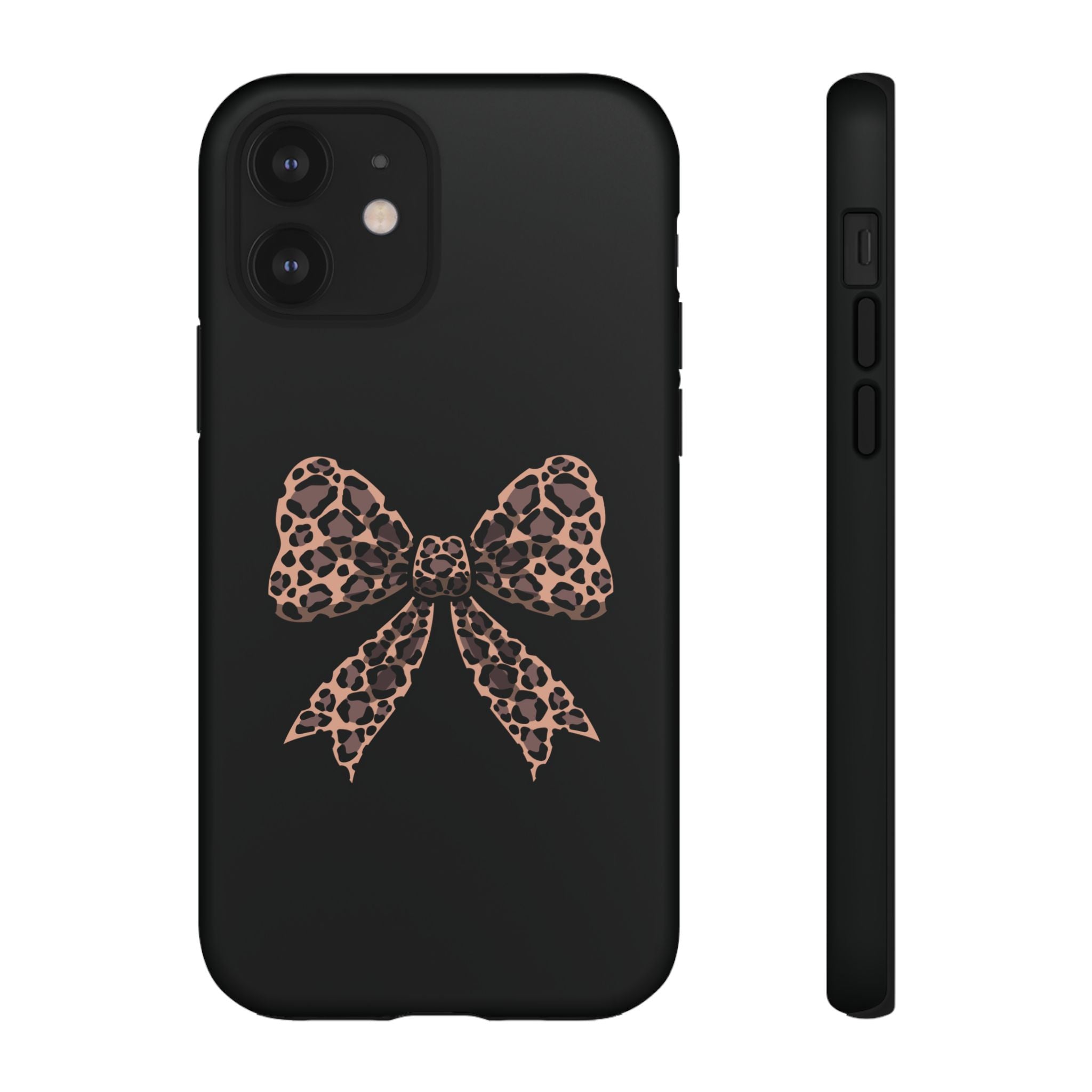 Leopard Print Bow Tough Phone Case — Cute Chic Protective Cover