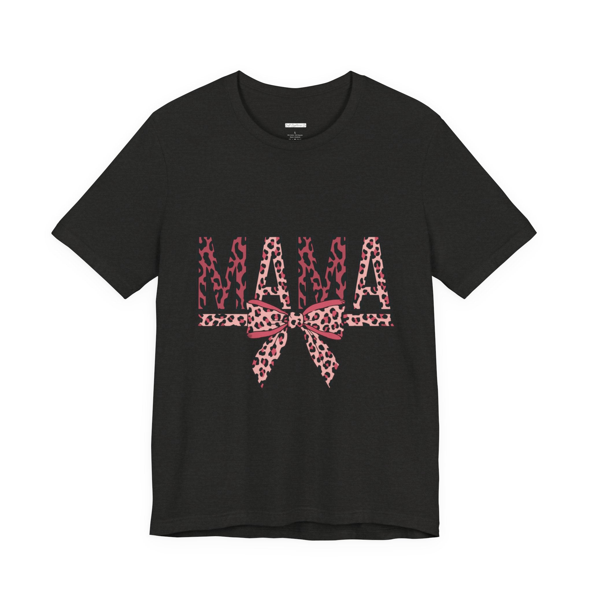 Mama Leopard Bow Tee — Floral Leopard Print "MAMA" Mother's Day T‑Shirt