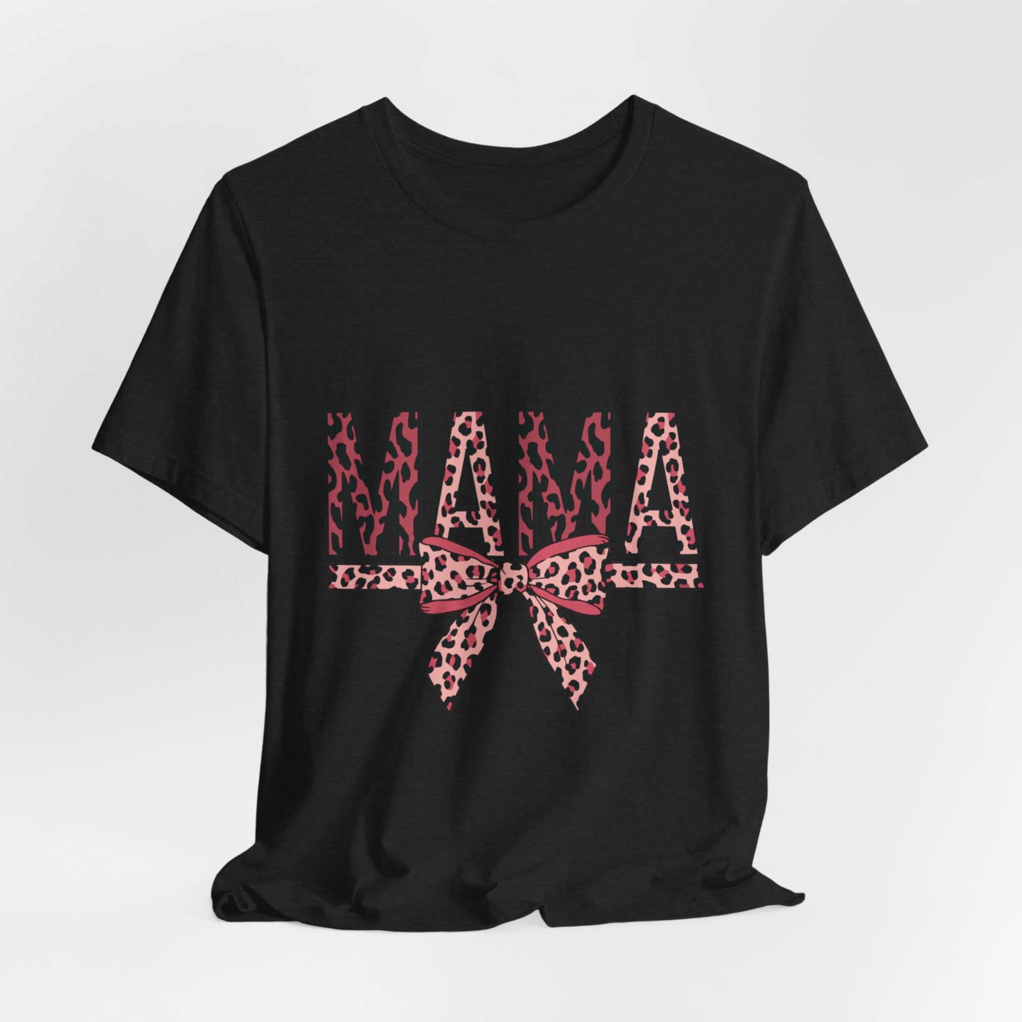 Mama Leopard Bow Tee — Floral Leopard Print "MAMA" Mother's Day T‑Shirt