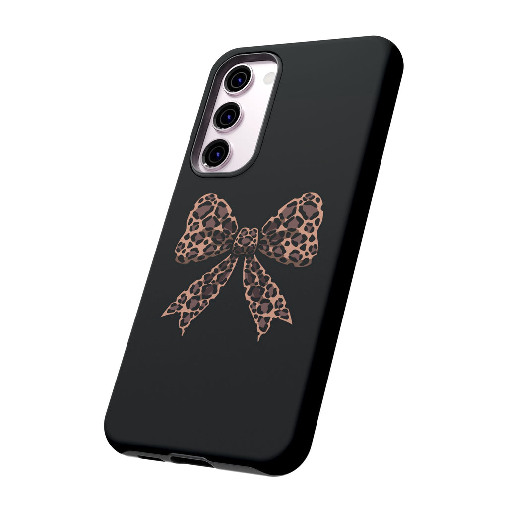 Leopard Print Bow Tough Phone Case — Cute Chic Protective Cover