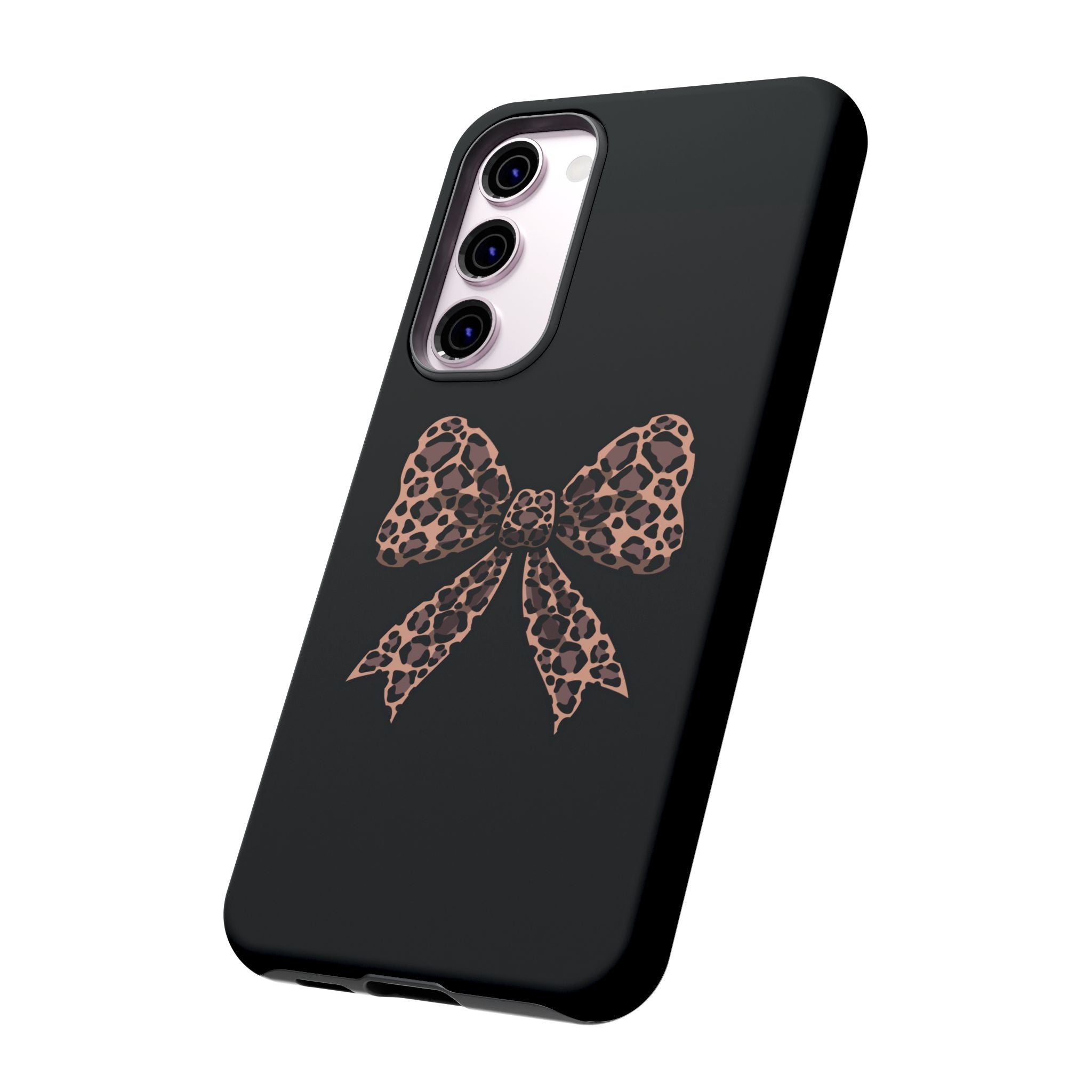 Leopard Print Bow Tough Phone Case — Cute Chic Protective Cover