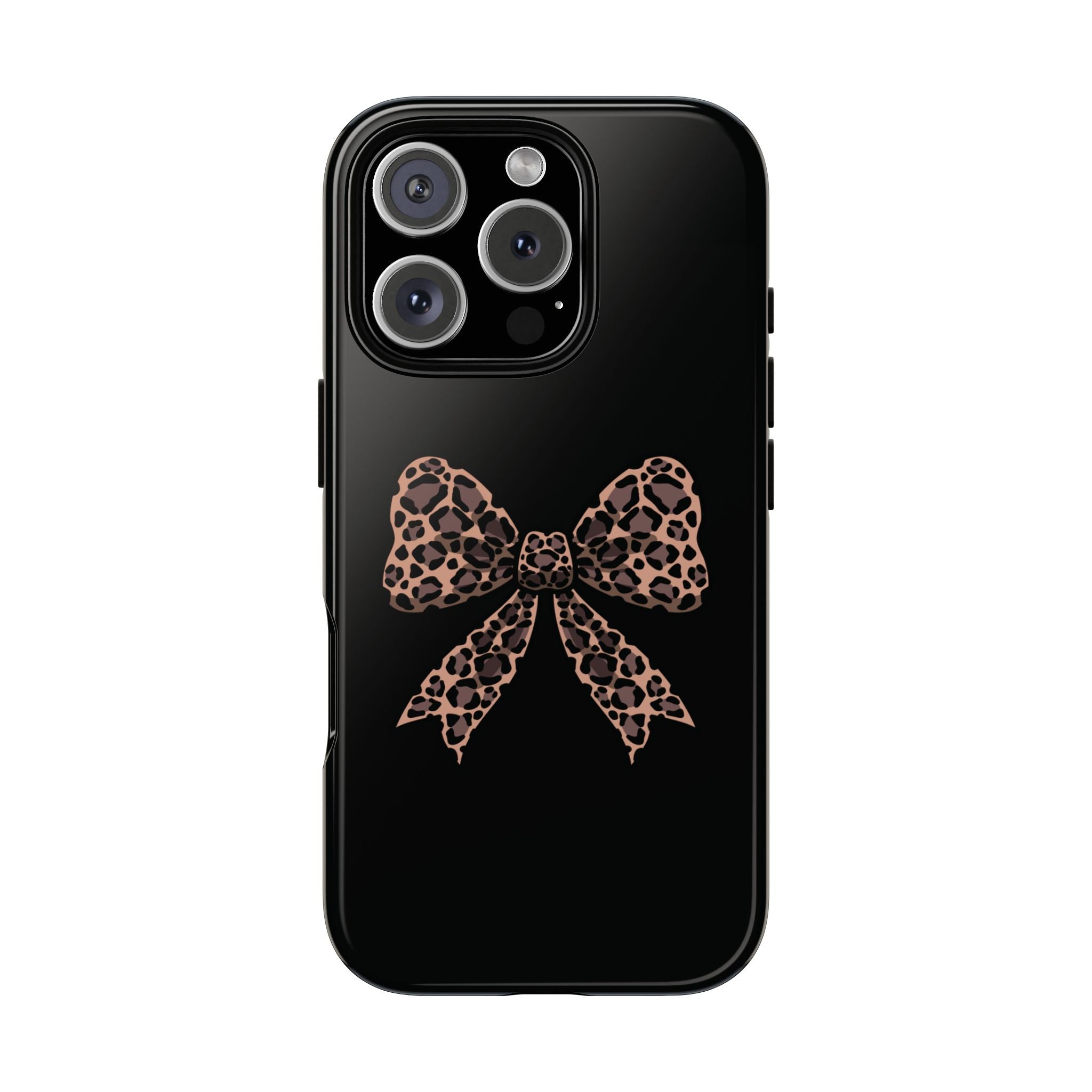 Leopard Print Bow Tough Phone Case — Cute Chic Protective Cover