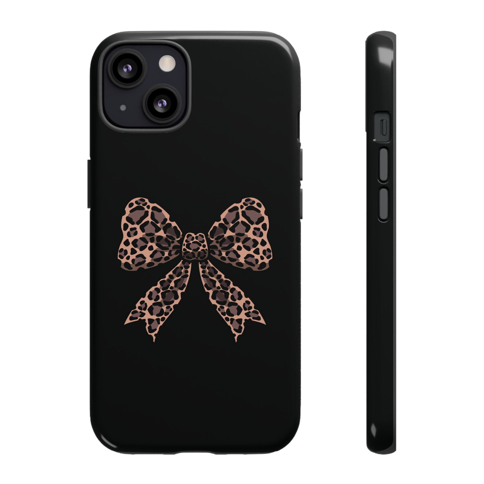 Leopard Print Bow Tough Phone Case — Cute Chic Protective Cover