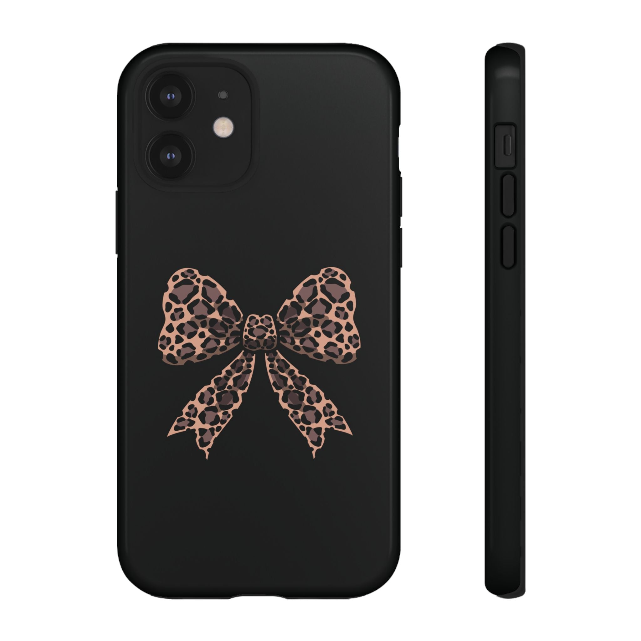Leopard Print Bow Tough Phone Case — Cute Chic Protective Cover