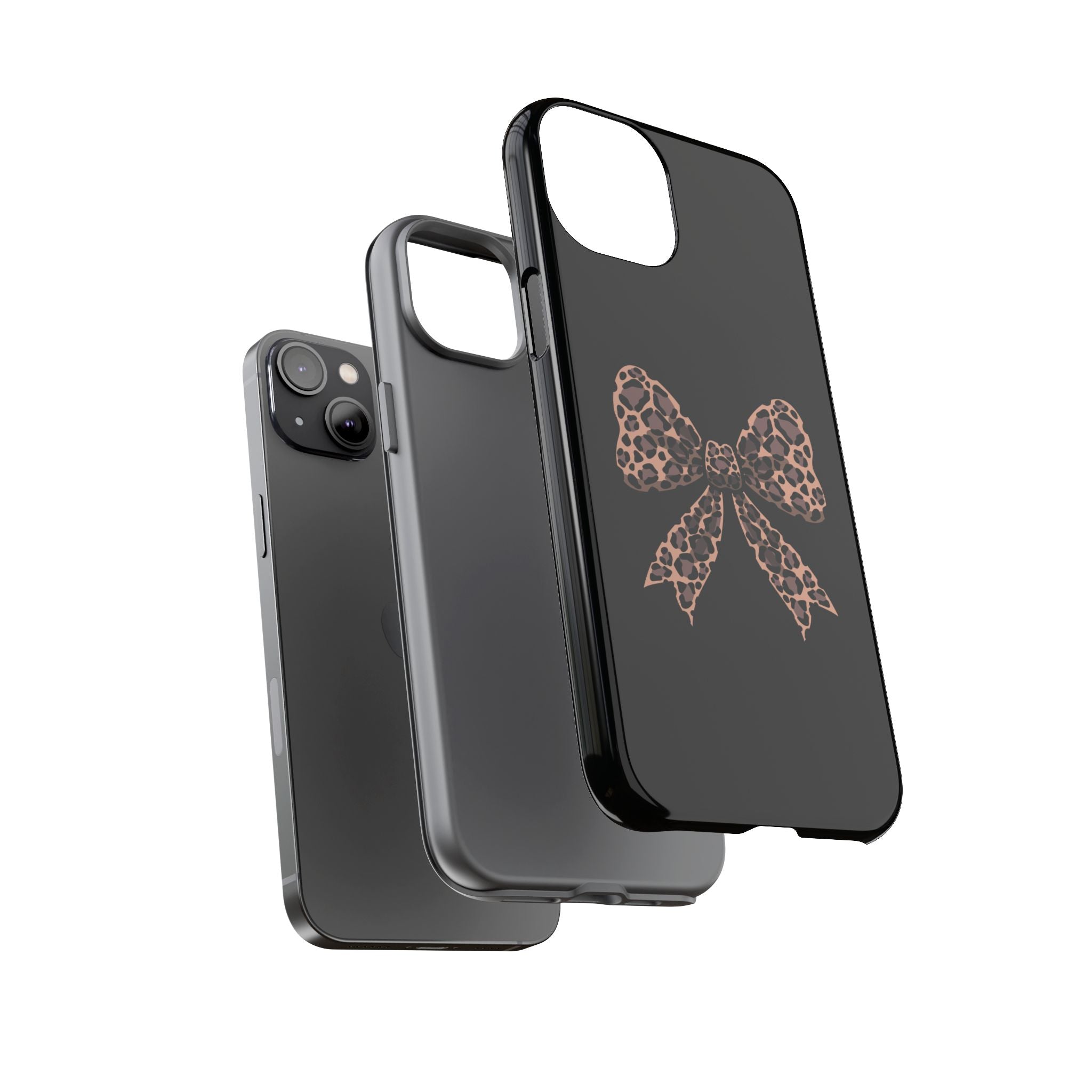 Leopard Print Bow Tough Phone Case — Cute Chic Protective Cover