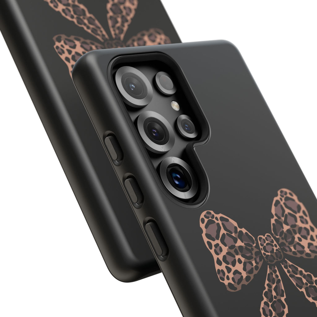 Leopard Print Bow Tough Phone Case — Cute Chic Protective Cover