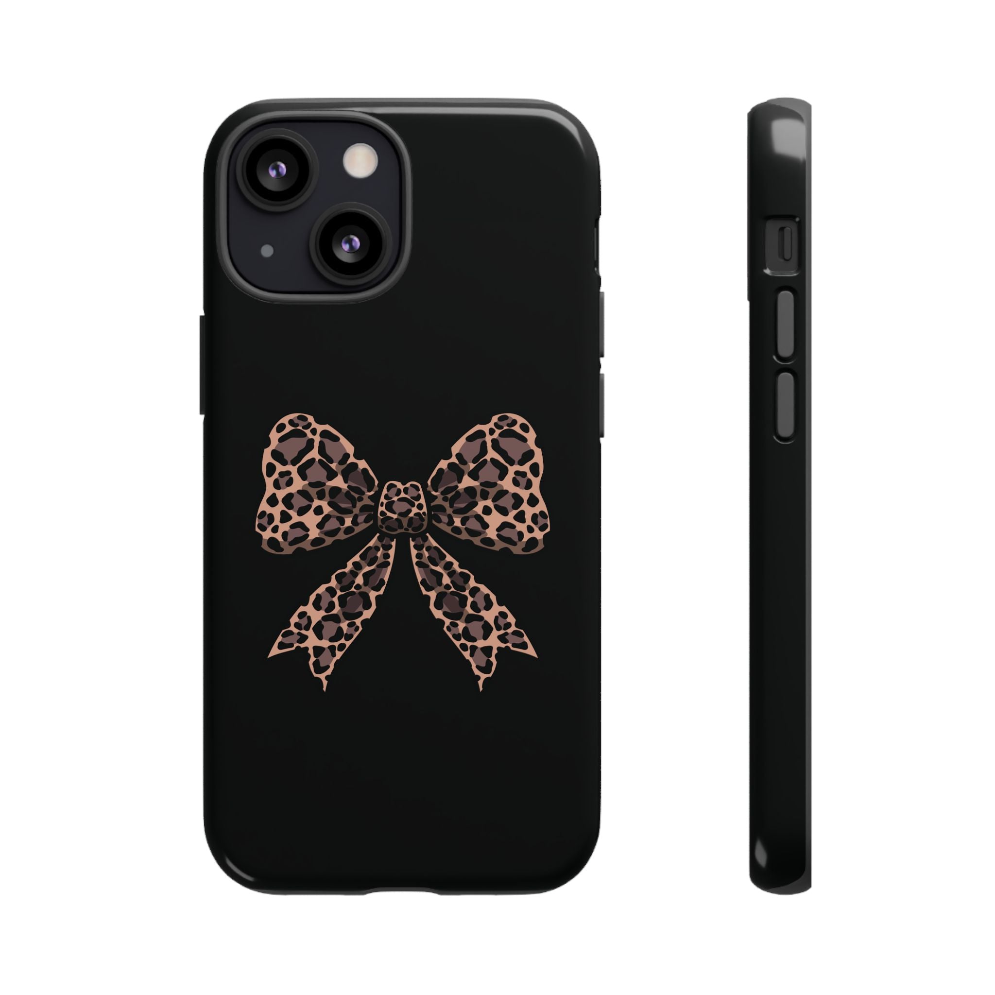 Leopard Print Bow Tough Phone Case — Cute Chic Protective Cover